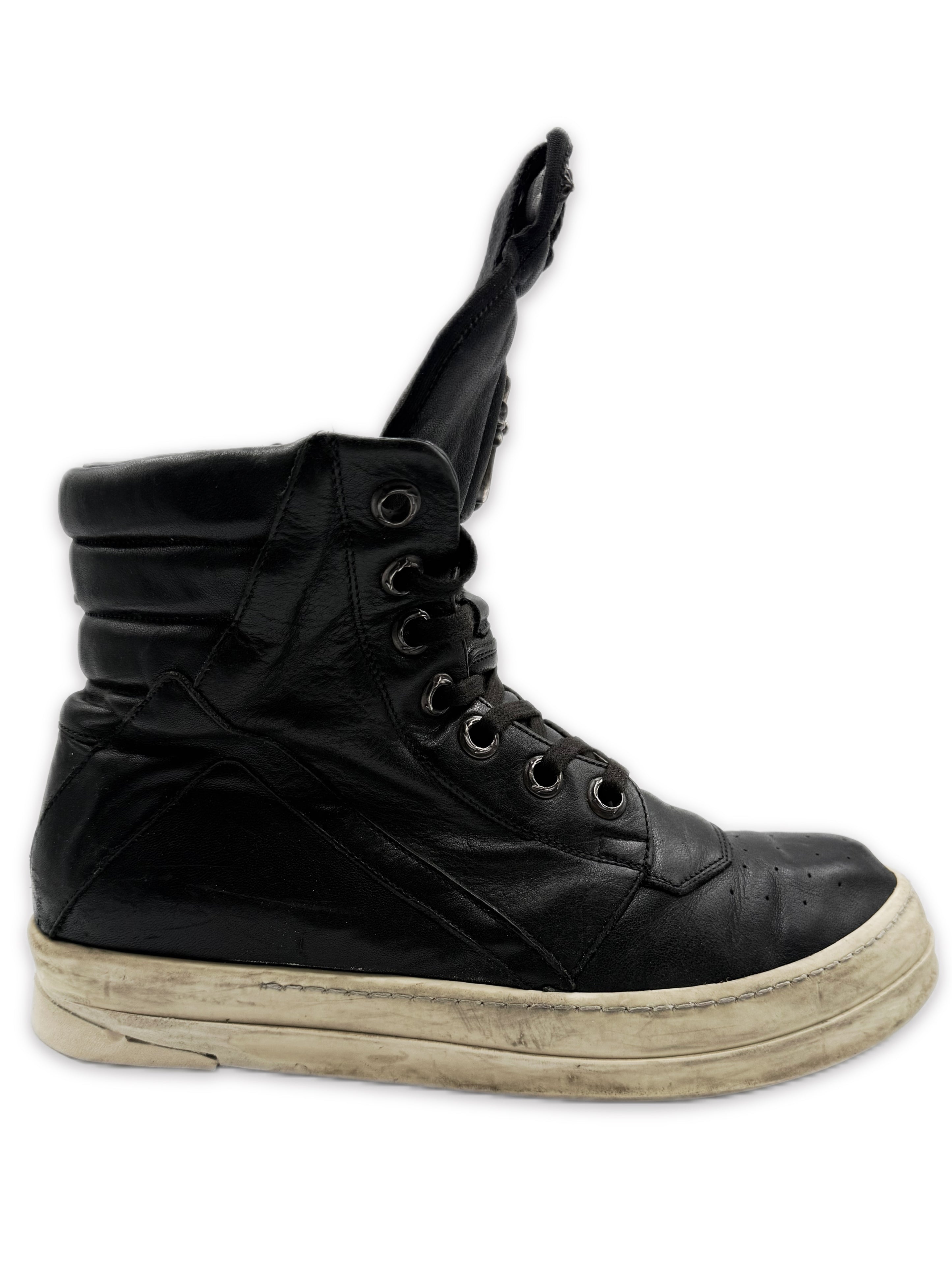 Chrome Hearts x Rick Owens Geobasket Cross Dagger Zip Sneakers