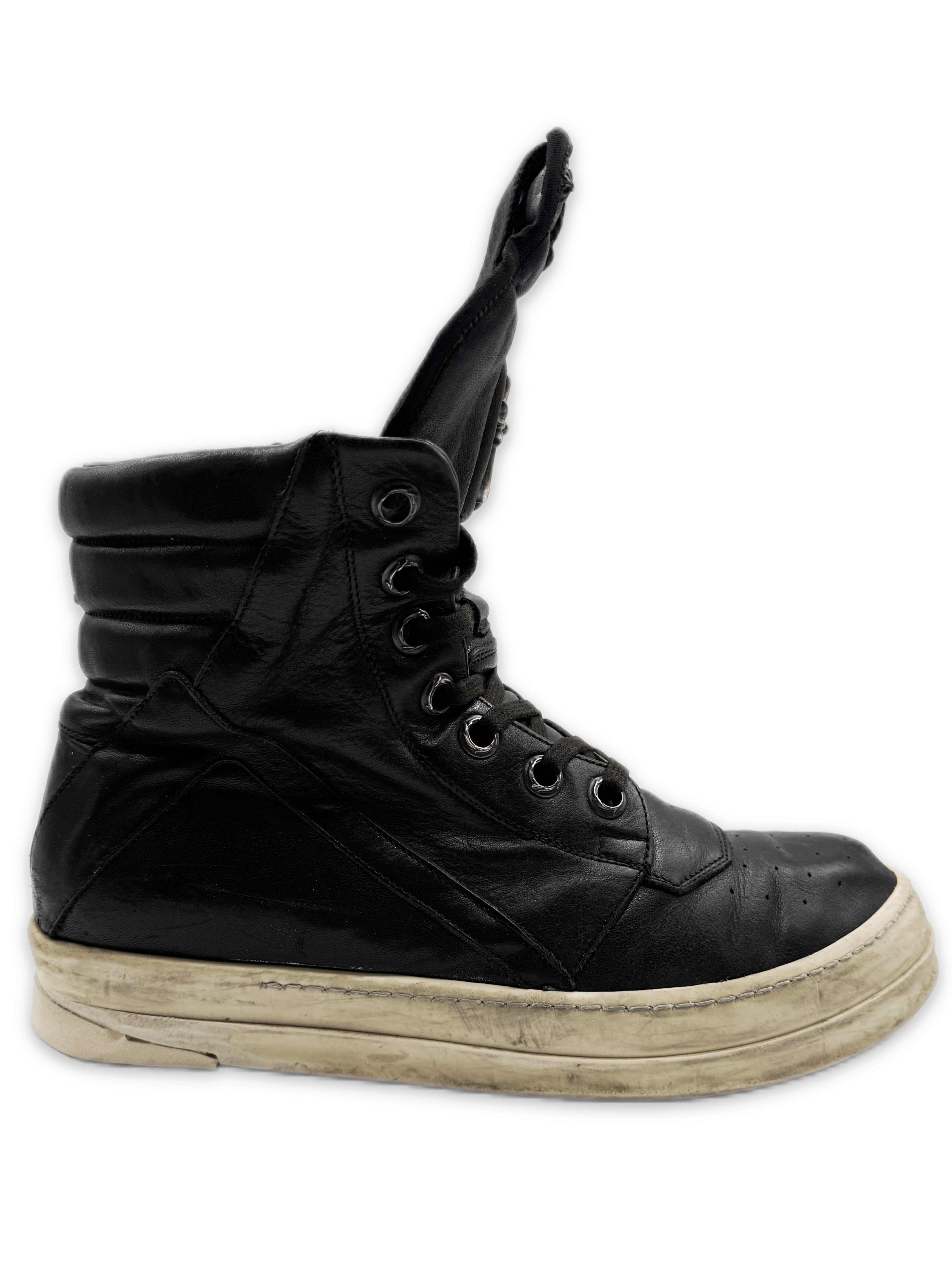 Chrome Hearts x Rick Owens Geobasket Cross Dagger Zip Sneakers