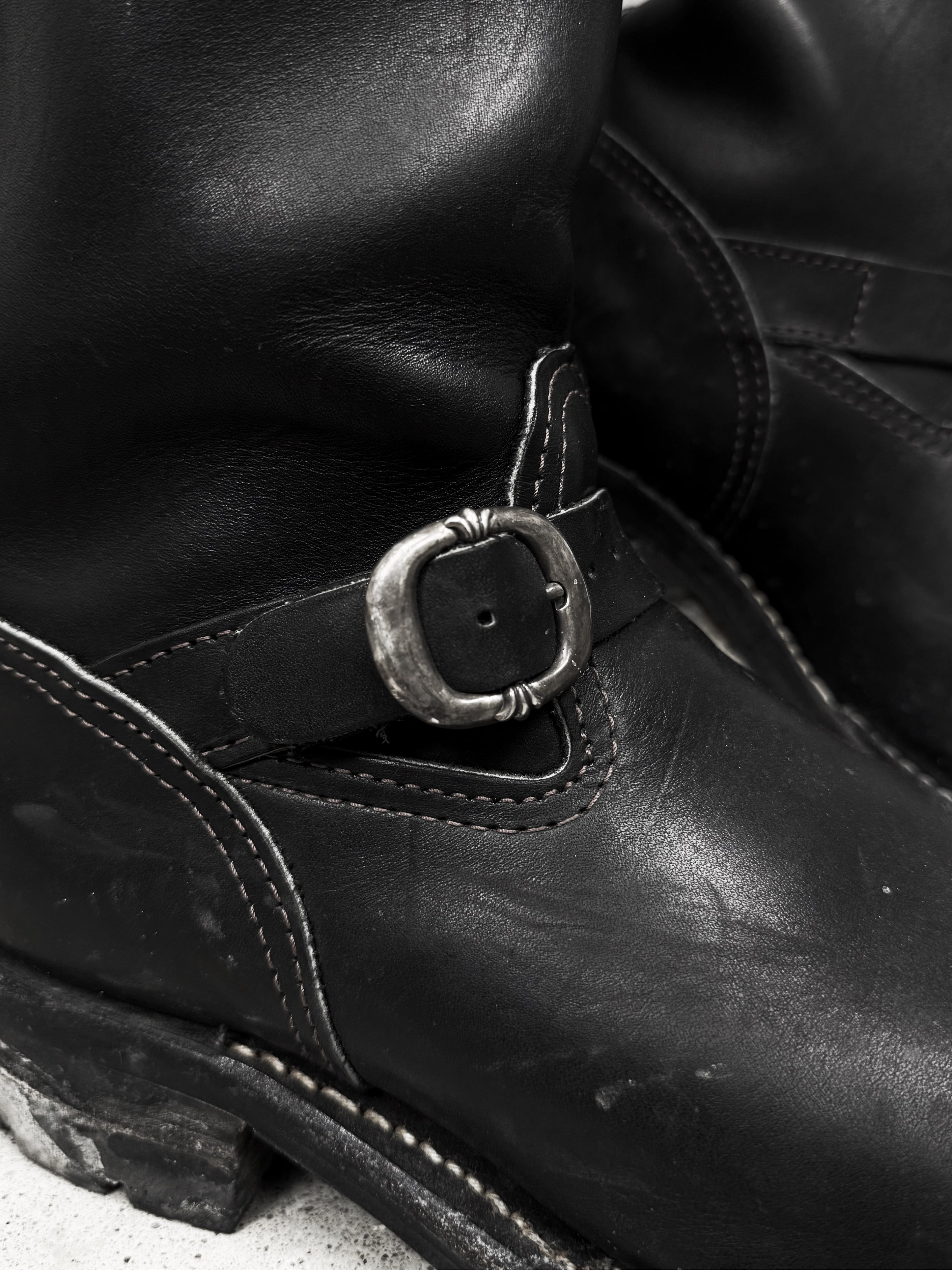 Chrome Hearts x Wesco Engineer Gunslinger Black Leather Boots