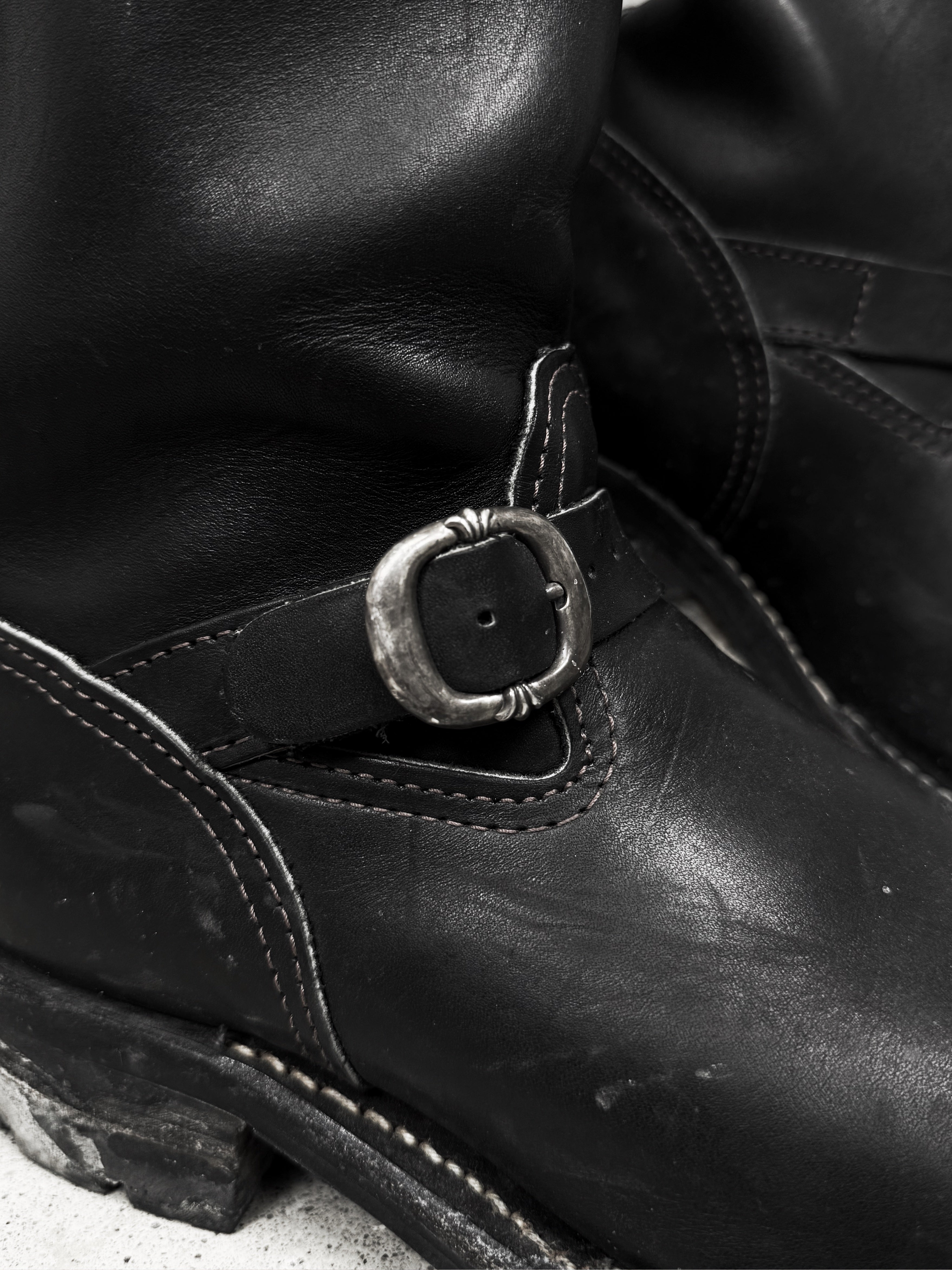 Chrome Hearts x Wesco Engineer Gunslinger Black Leather Boots