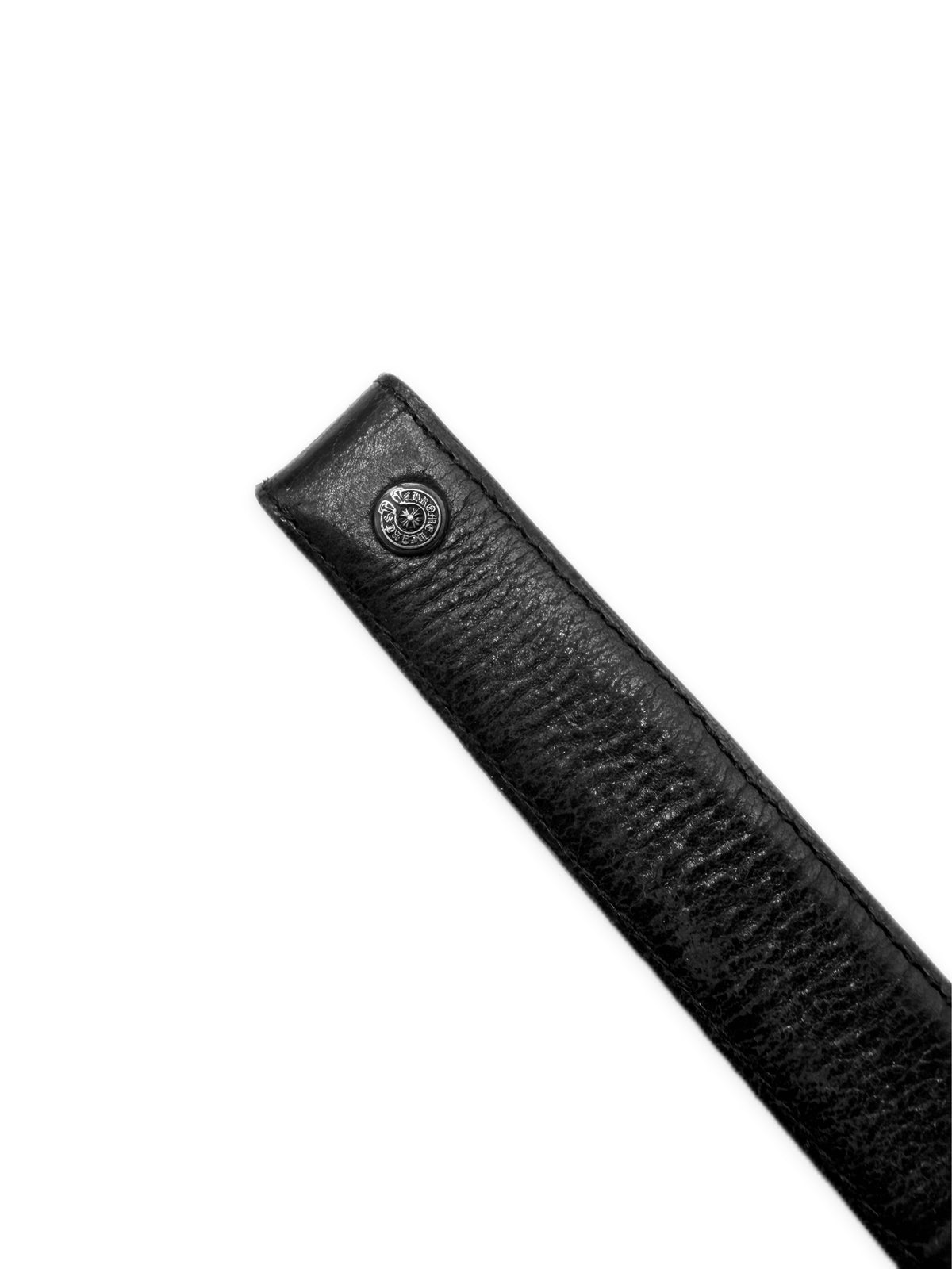 Chrome Hearts 1 inch Black Leather .925 Silver Belt Strap