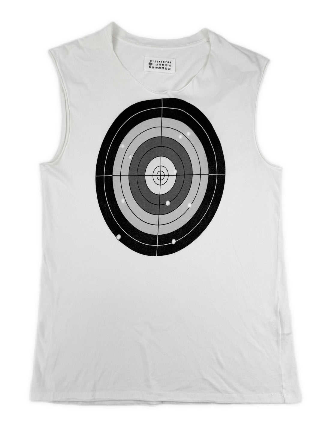 SS08 Maison Margiela ‘Target’ White Bullet Hole Tank Top