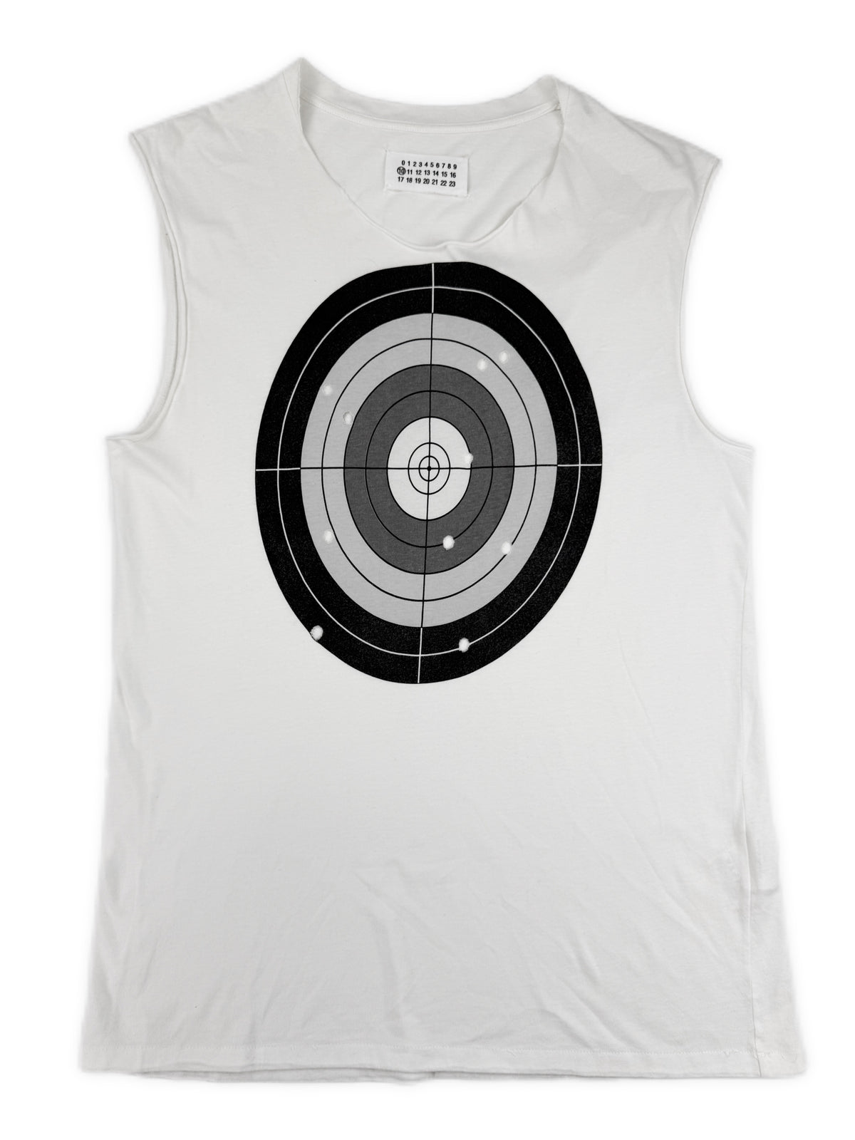 SS08 Maison Margiela ‘Target’ White Bullet Hole Tank Top