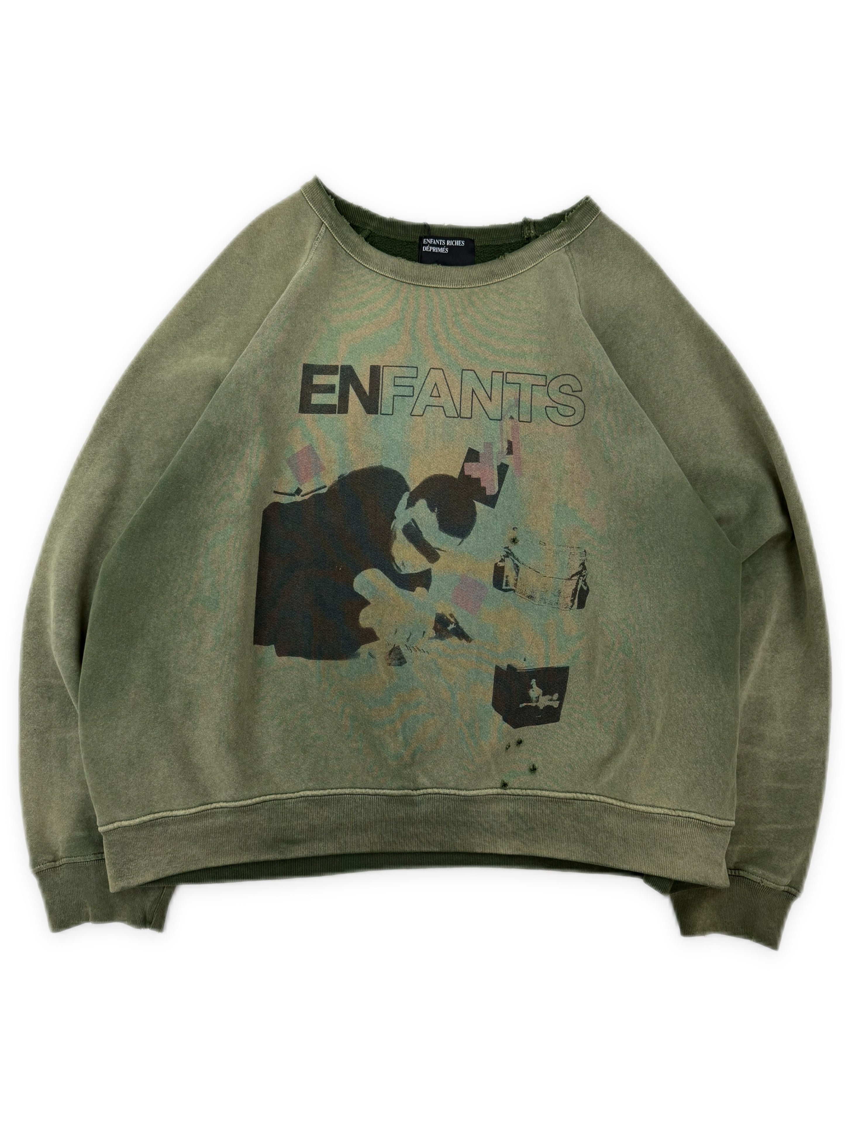 Enfants Riches Deprimes ‘My Death’ Green Raglan Crewneck