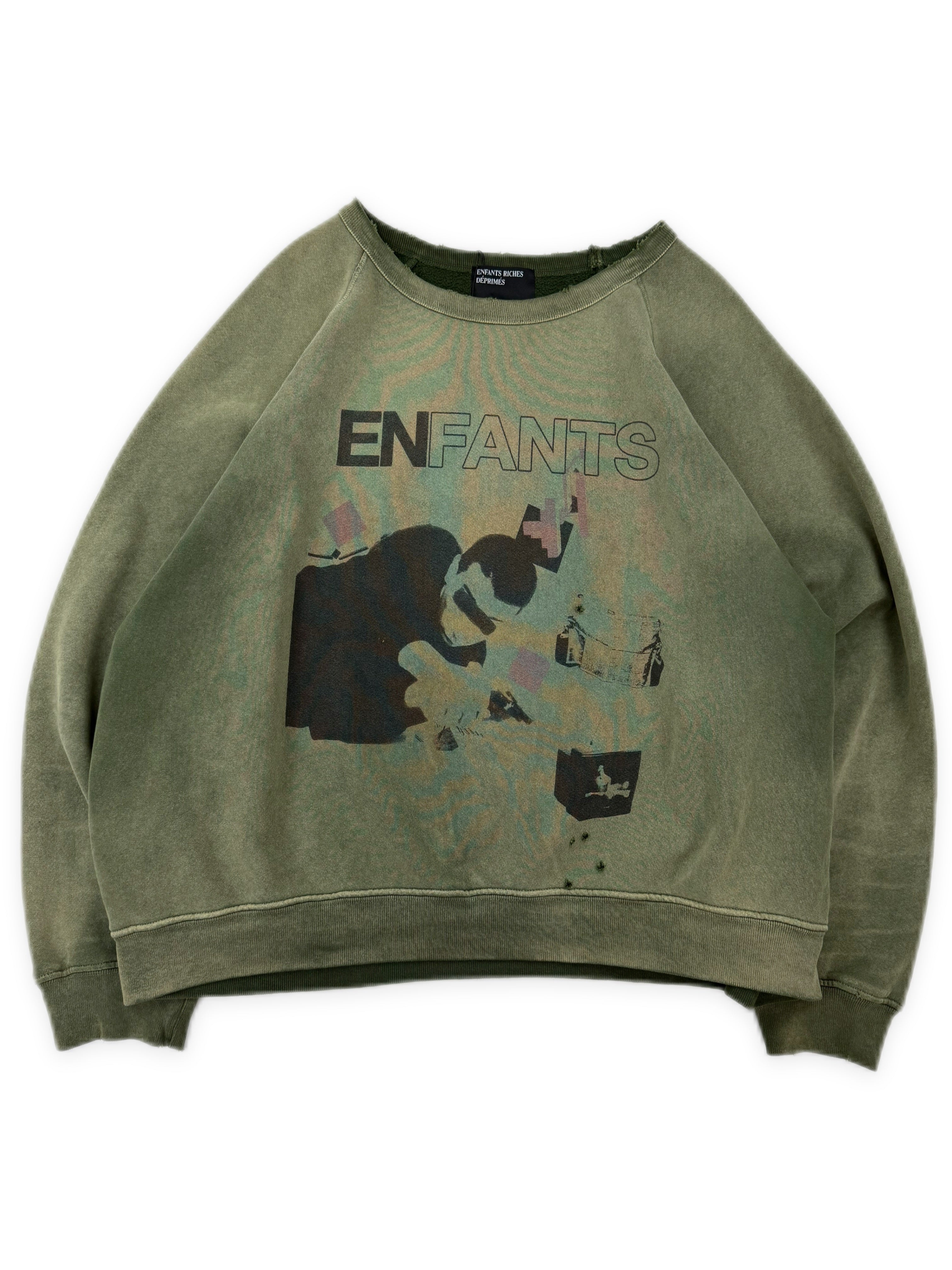 Enfants Riches Deprimes ‘My Death’ Green Raglan Crewneck