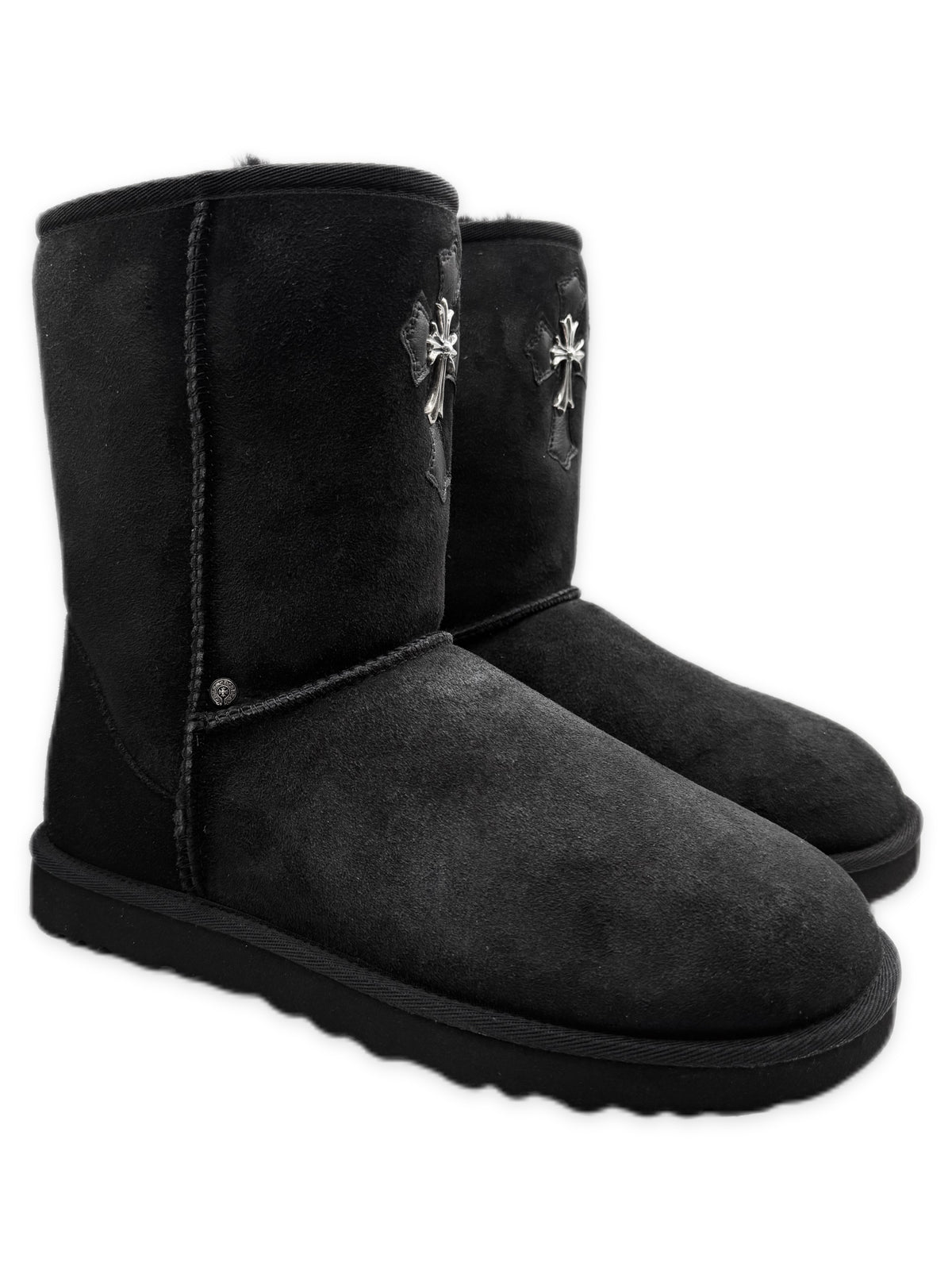 Chrome Hearts x Ugg Cross Pendant Leather Patch Fur Lined Boots