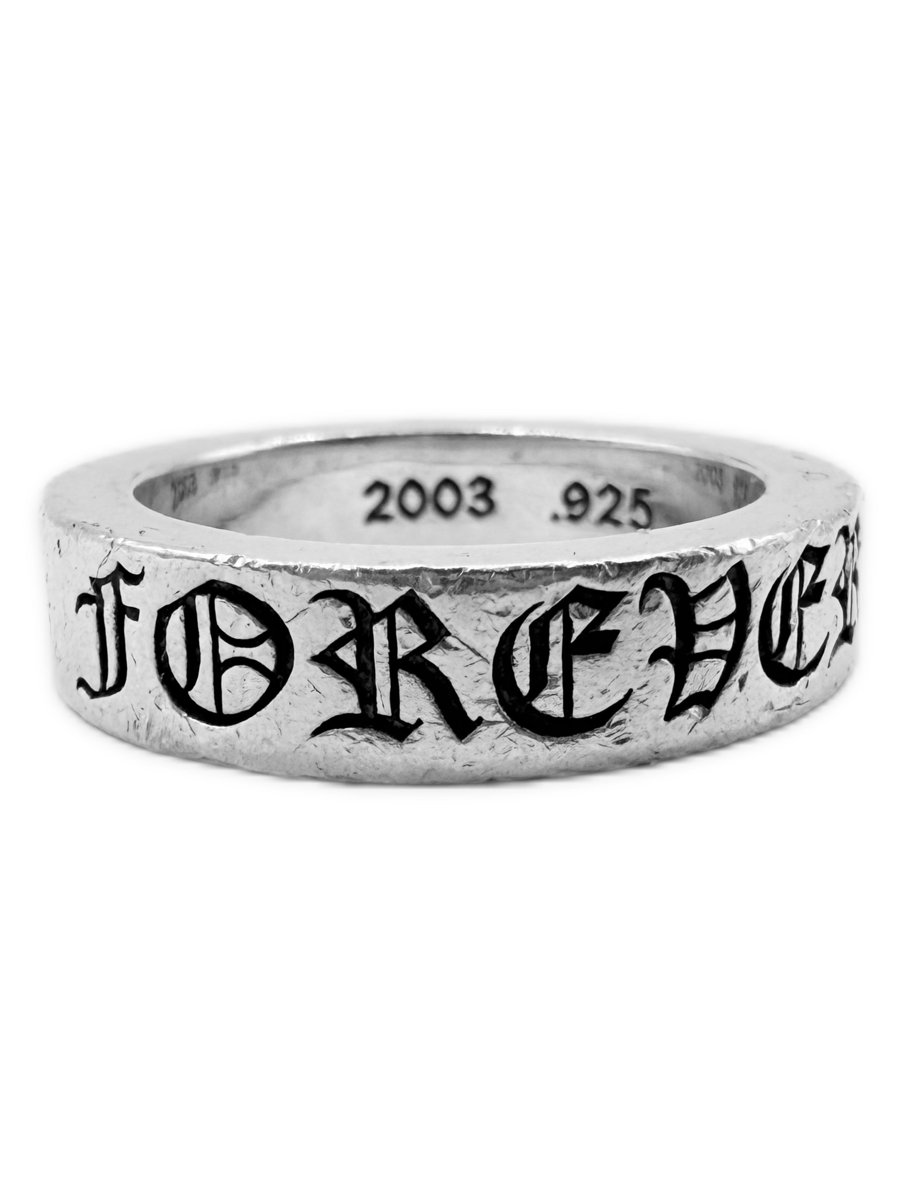 Chrome Hearts Forever 9mm Spacer Ring Etched .925 Silver