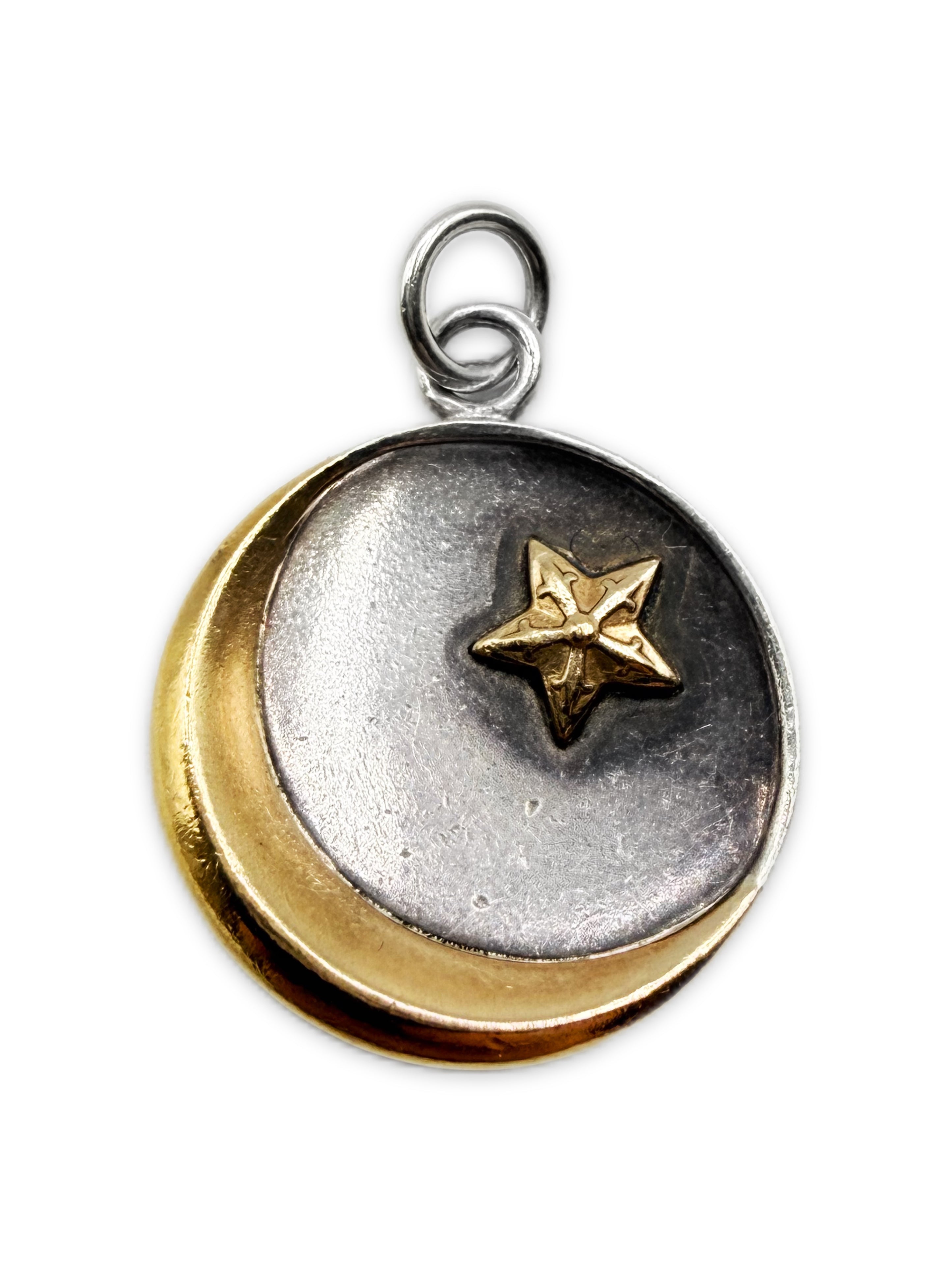 Chrome Hearts 22k Gold / .925 Silver Crescent Moon & Star Pendant