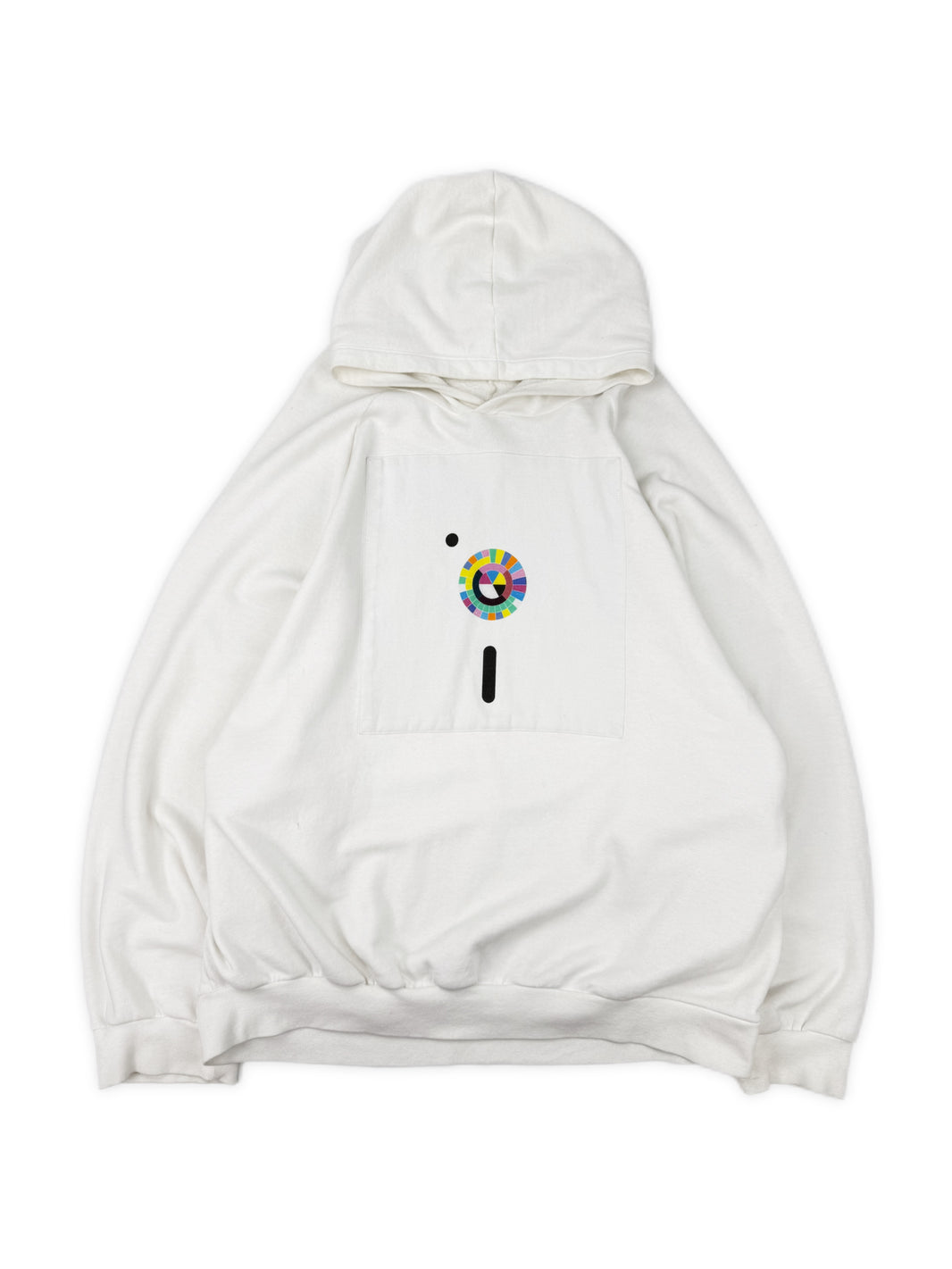 AW03 Raf Simons Closer ‘Blue Monday’ Patch White Raglan Hoodie