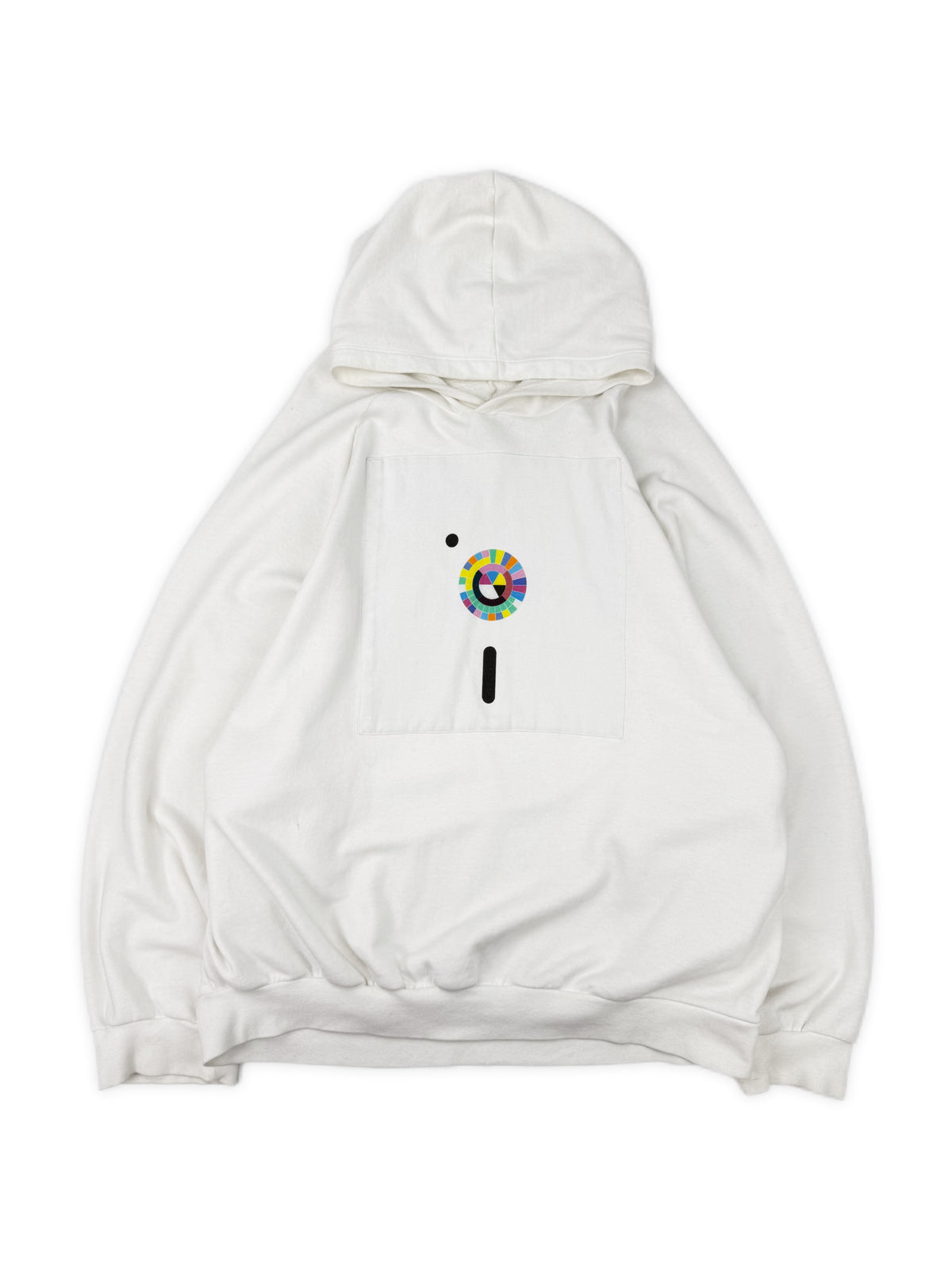 AW03 Raf Simons Closer ‘Blue Monday’ Patch White Raglan Hoodie