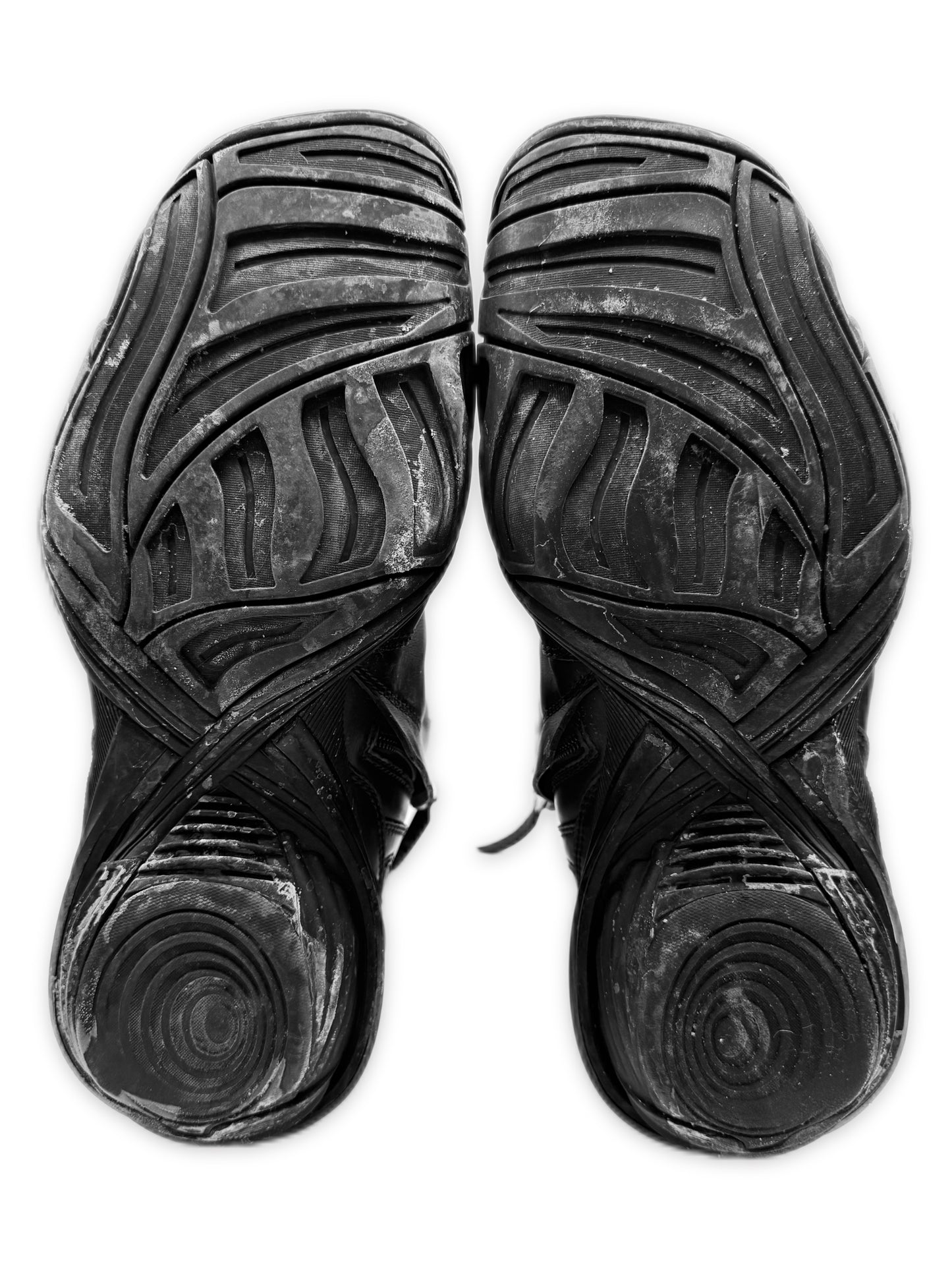 Balenciaga Tyrex Black Leather BB Logo Biker Boots