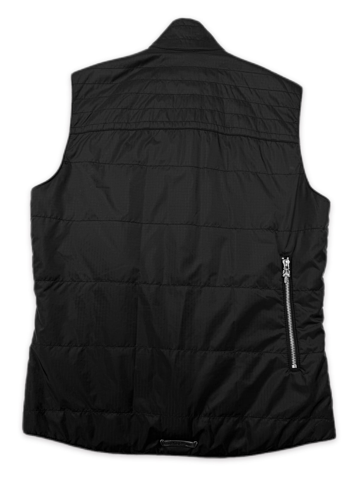 Chrome Hearts 12 Leather Cross Patch Flooded Black Nylon Vest
