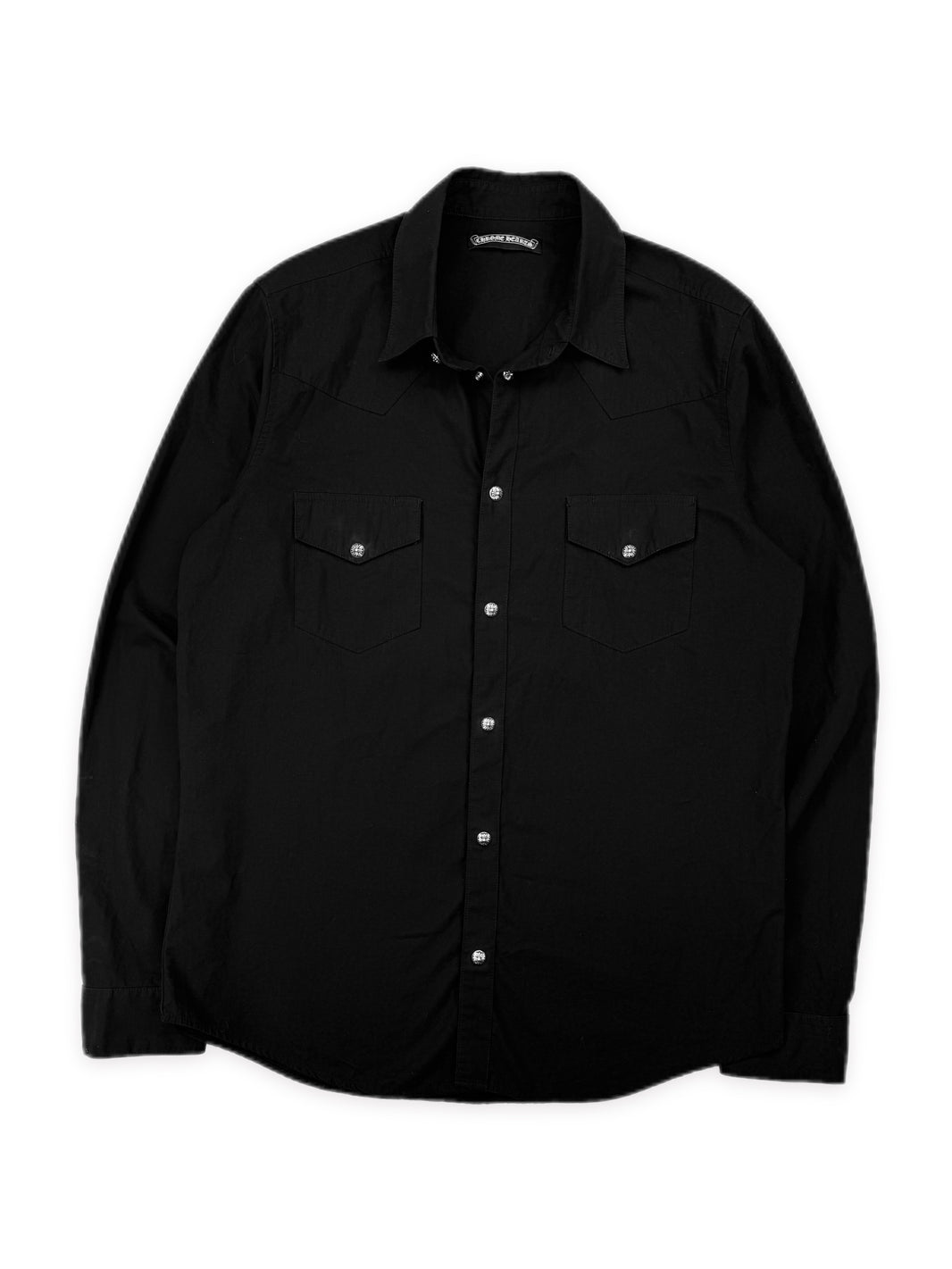 Chrome Hearts Western .925 Black Button Up Long Sleeve Shirt