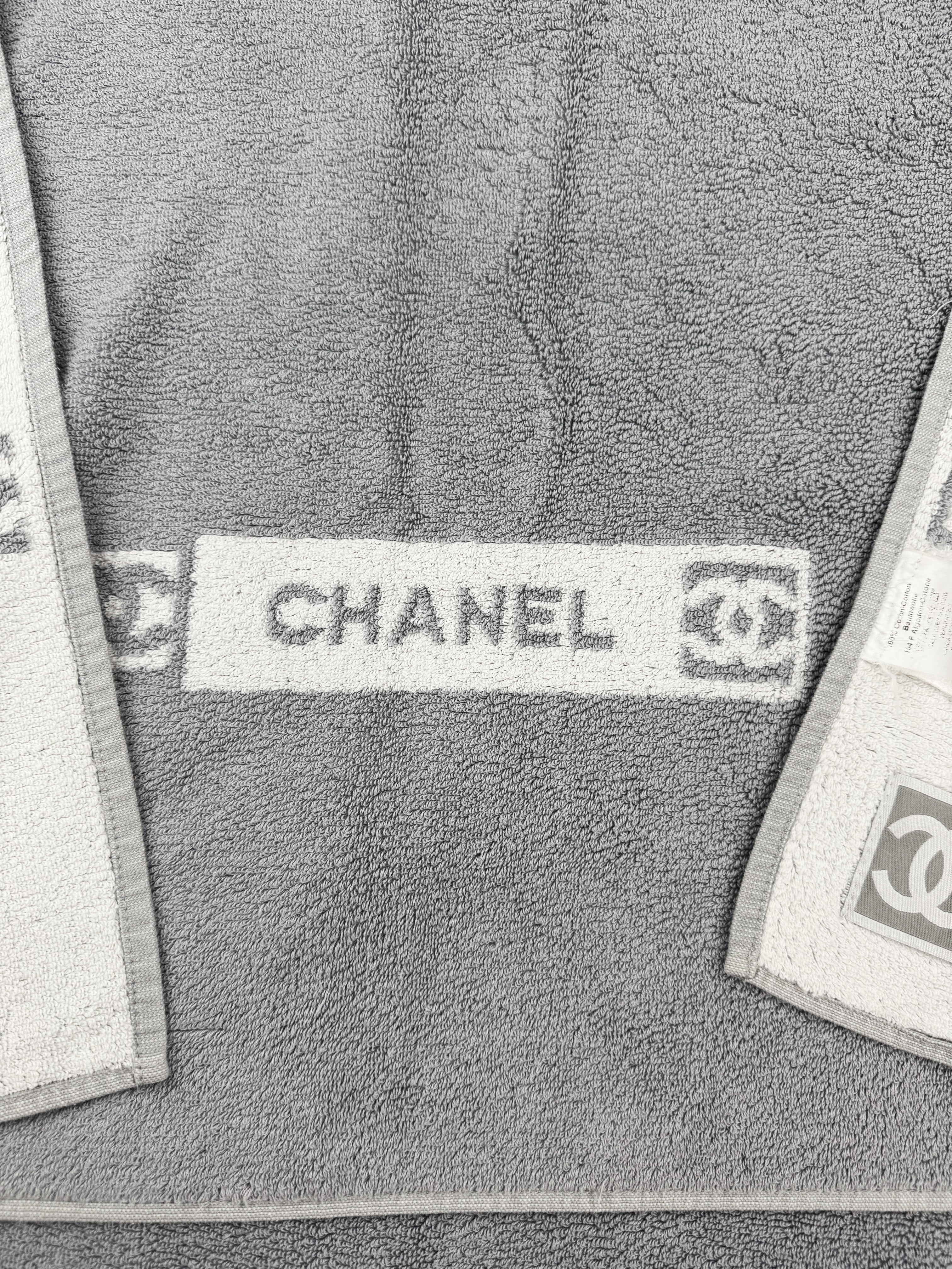 Chanel Sport CC Logo Grey Beach Towel / Blanket