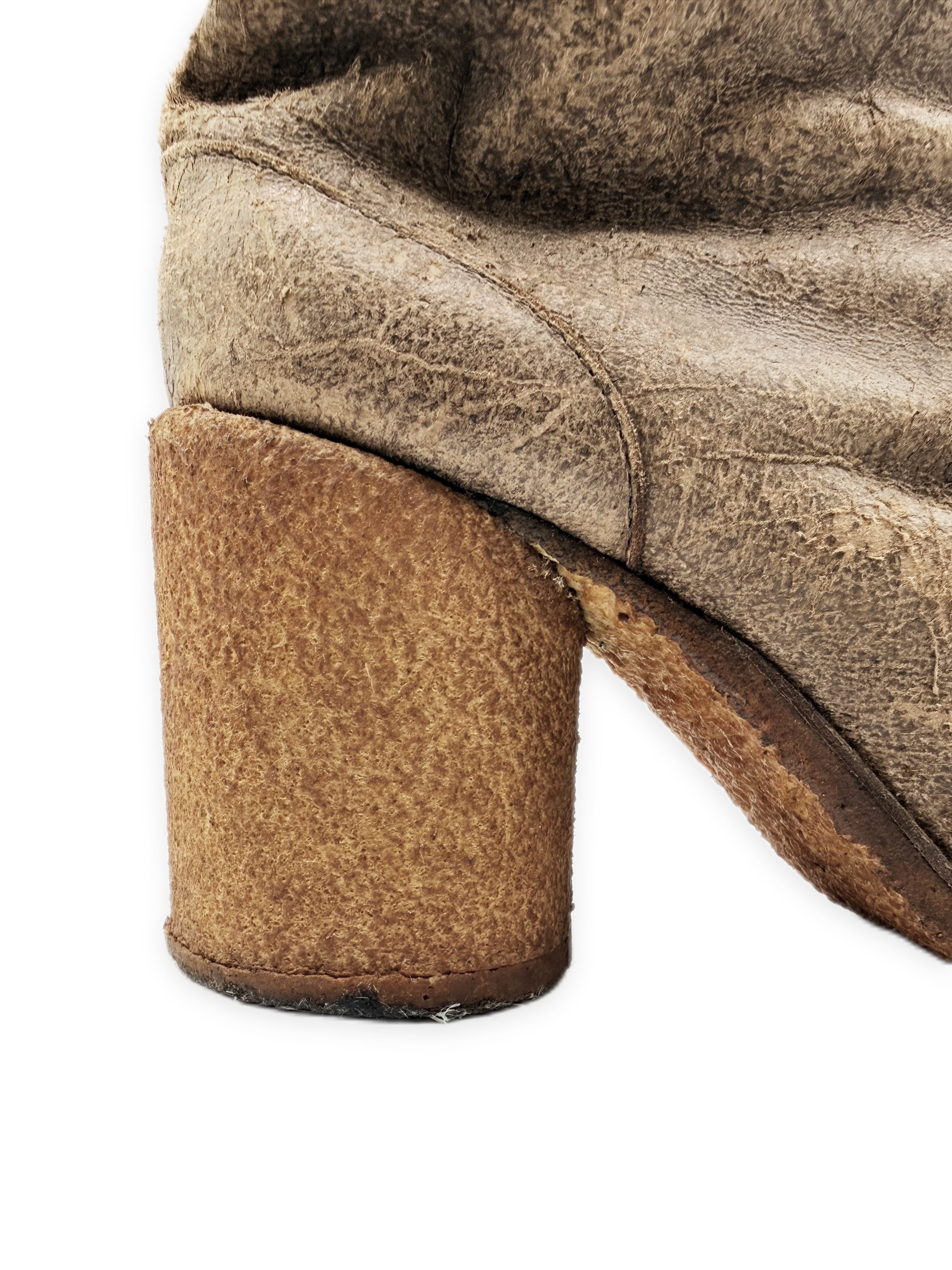 Maison Margiela Cork Heel Suede Tabi Split Toe Boot