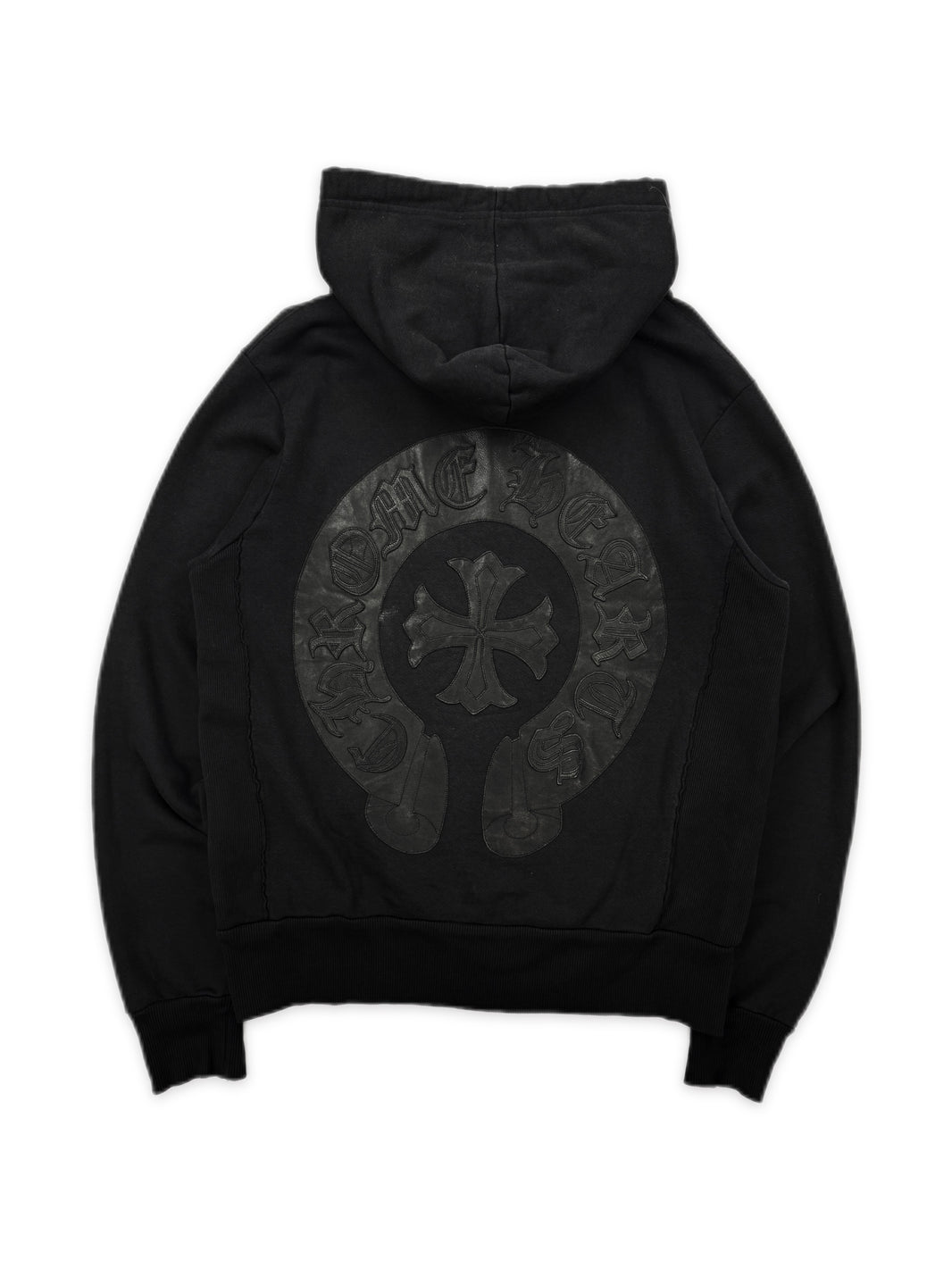 Chrome Hearts Horse Shoe Leather Plus Patch Zip Oversized Hoodie