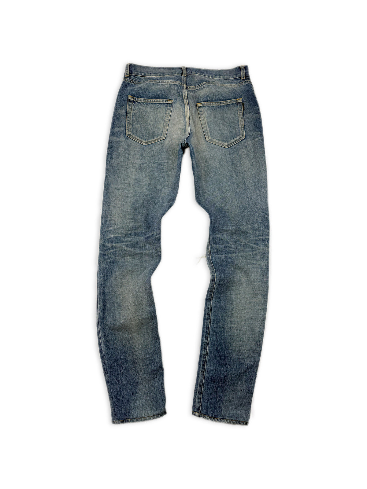 Saint Laurent Paris D02 Distressed Light Wash Skinny Jeans