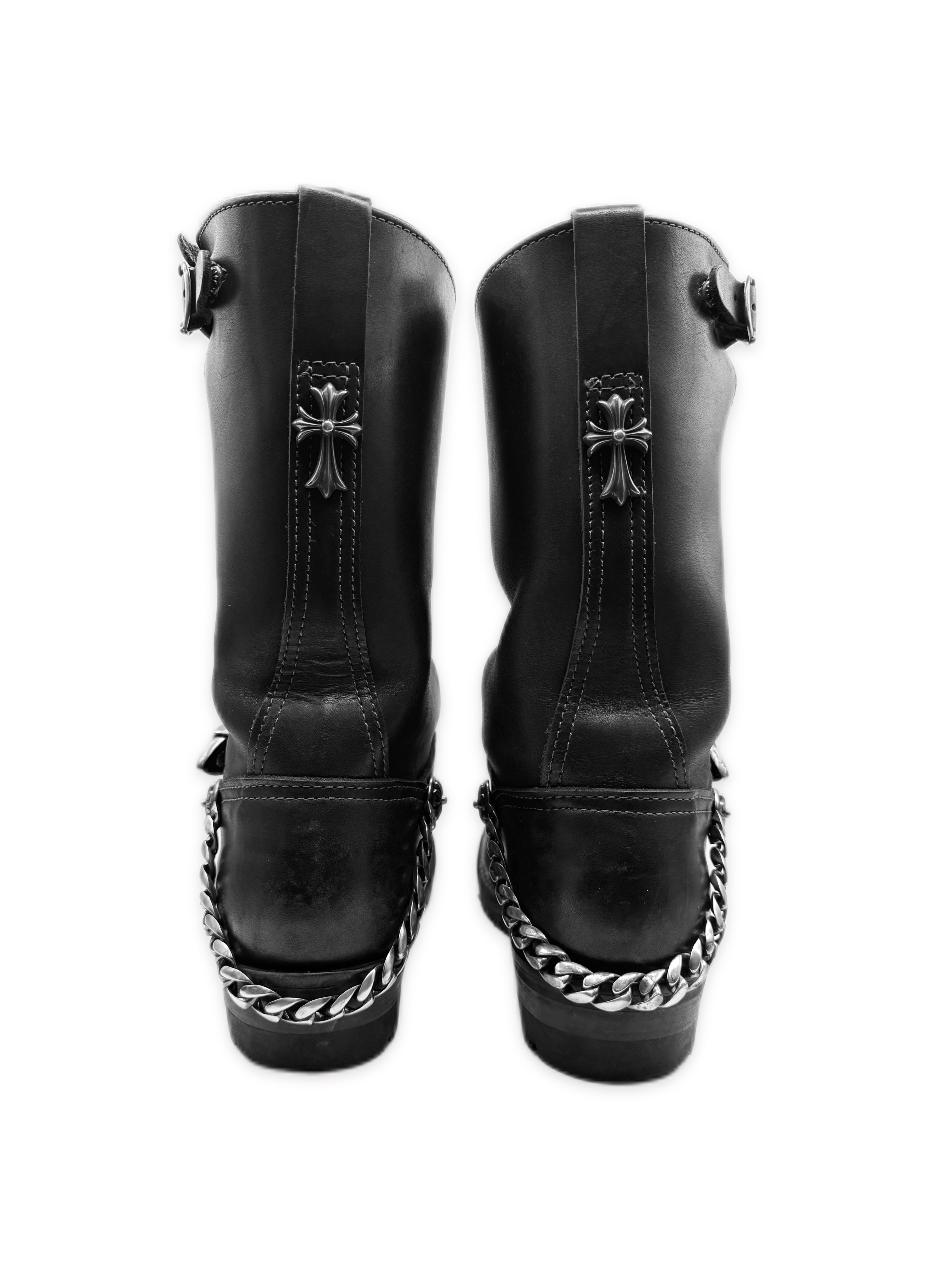 Chrome Hearts x Wesco 3 Piece Cuban Link Silver Cross Engineer Boots