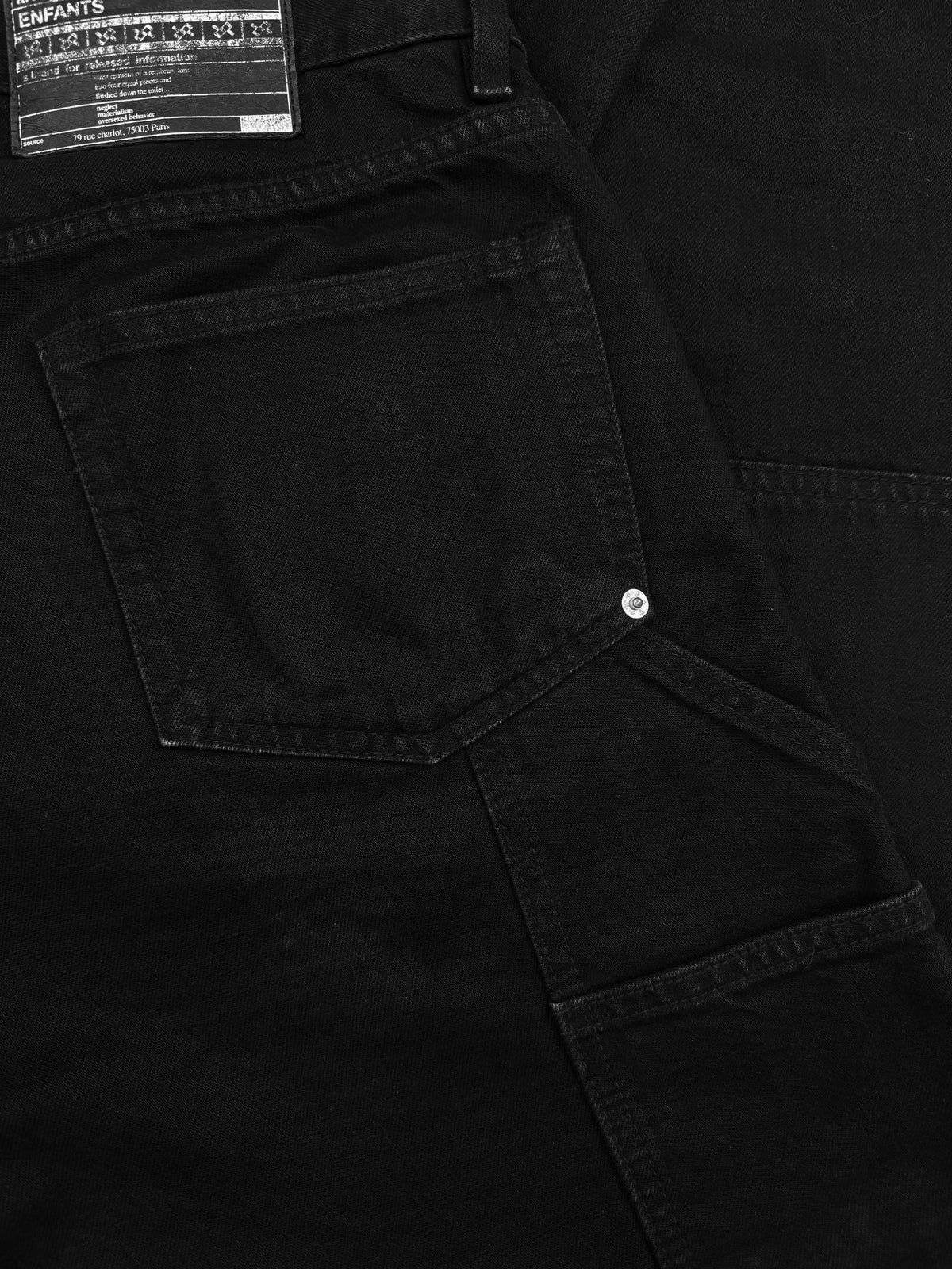Enfants Riches Deprimes Double Knee Carpenter Black Denim Jeans