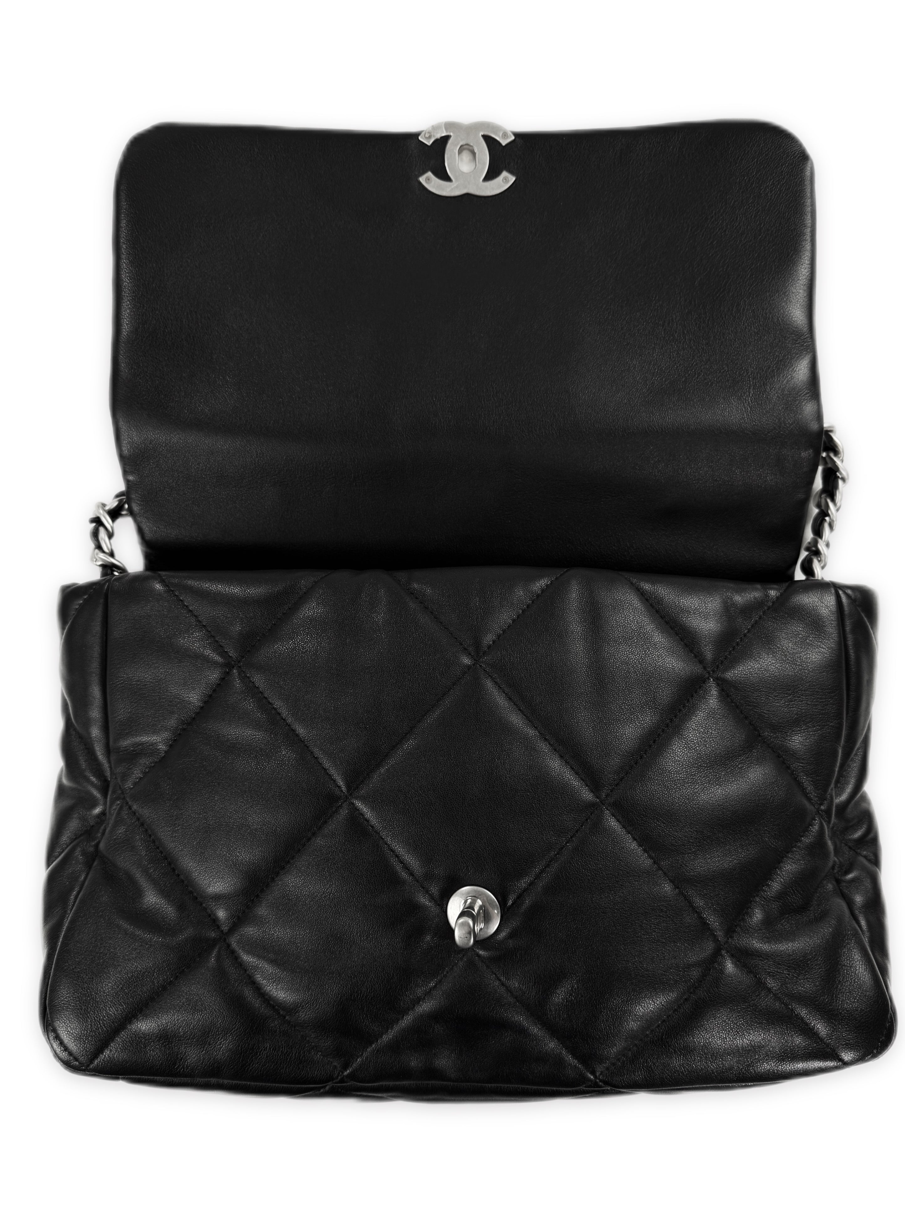 Chanel 19 Quilted Leather Maxi Large Gold / Silver Flap Bag