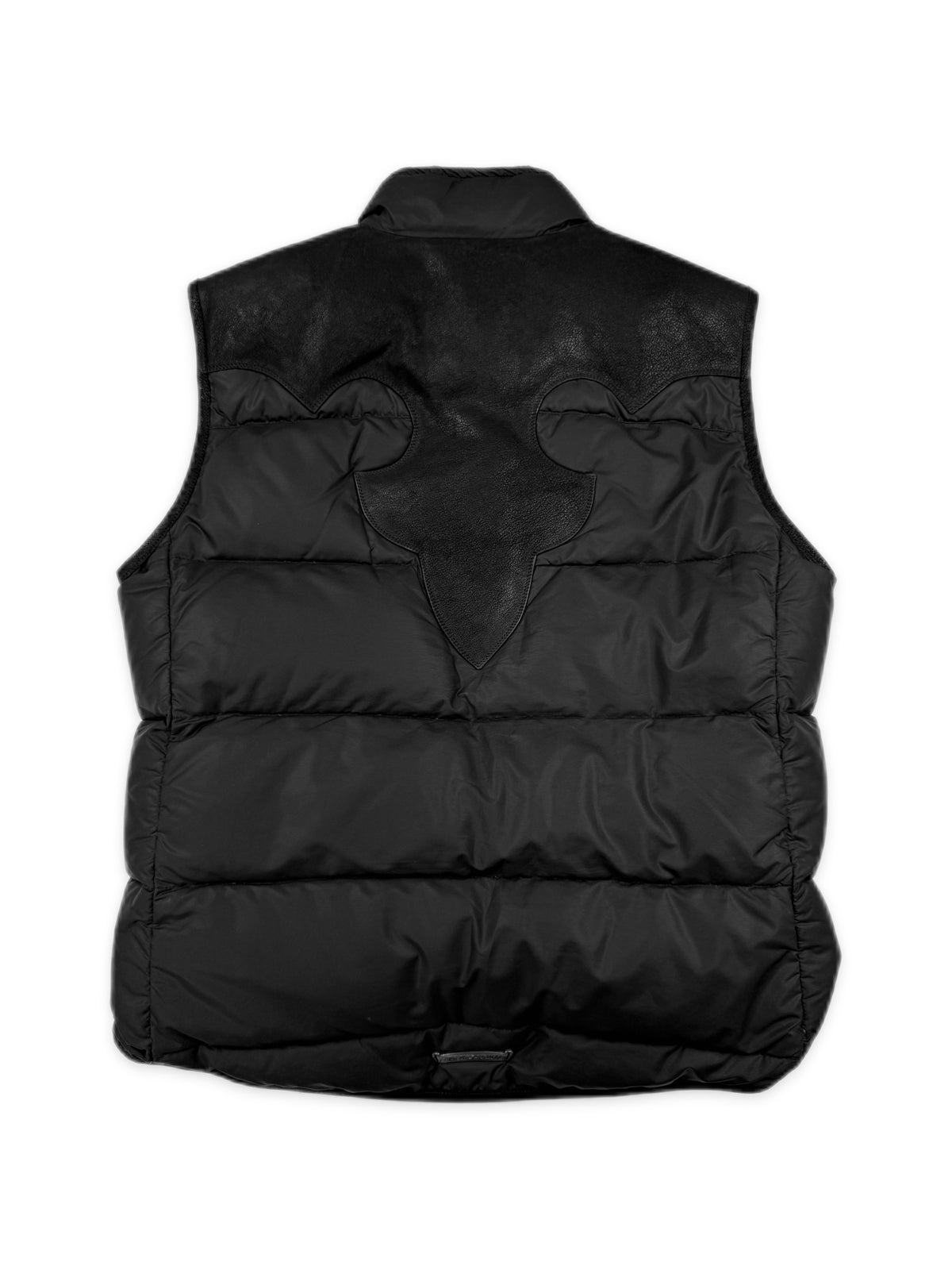 Chrome Hearts Fleur Nylon / Leather Dagger Zip Puffer Vest