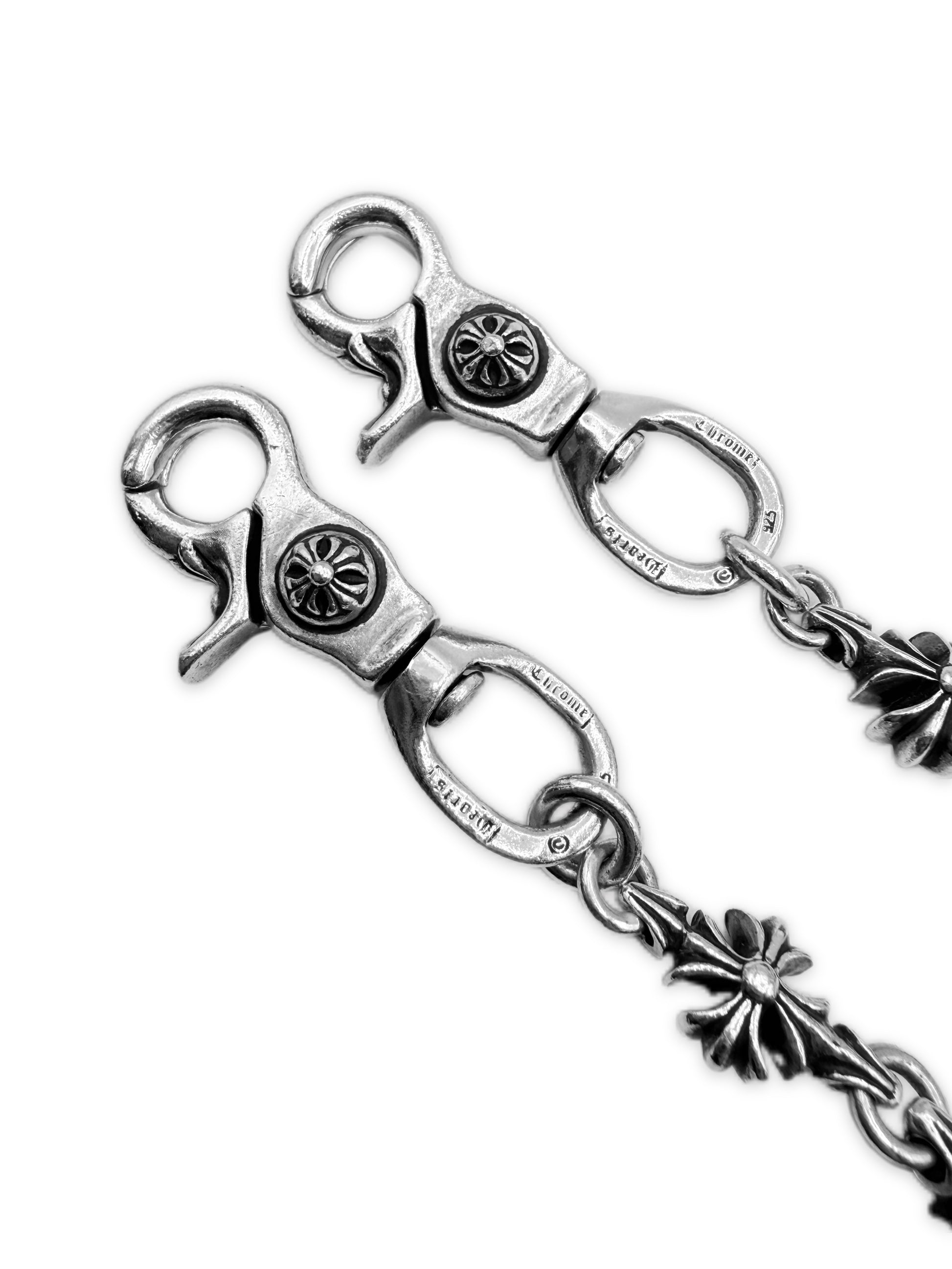 Chrome Hearts Plus 24 in Double Lobster Clasp .925 Silver Wallet Chain