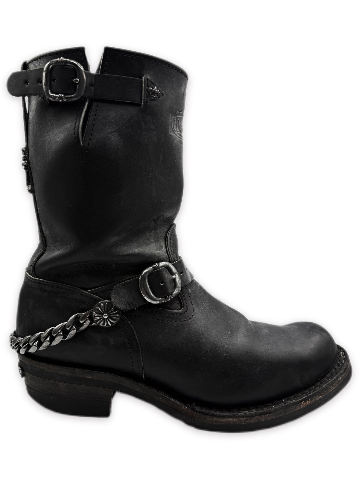 Chrome Hearts x Wesco Cuban Heel Cross Pendant Engineer Leather Boots