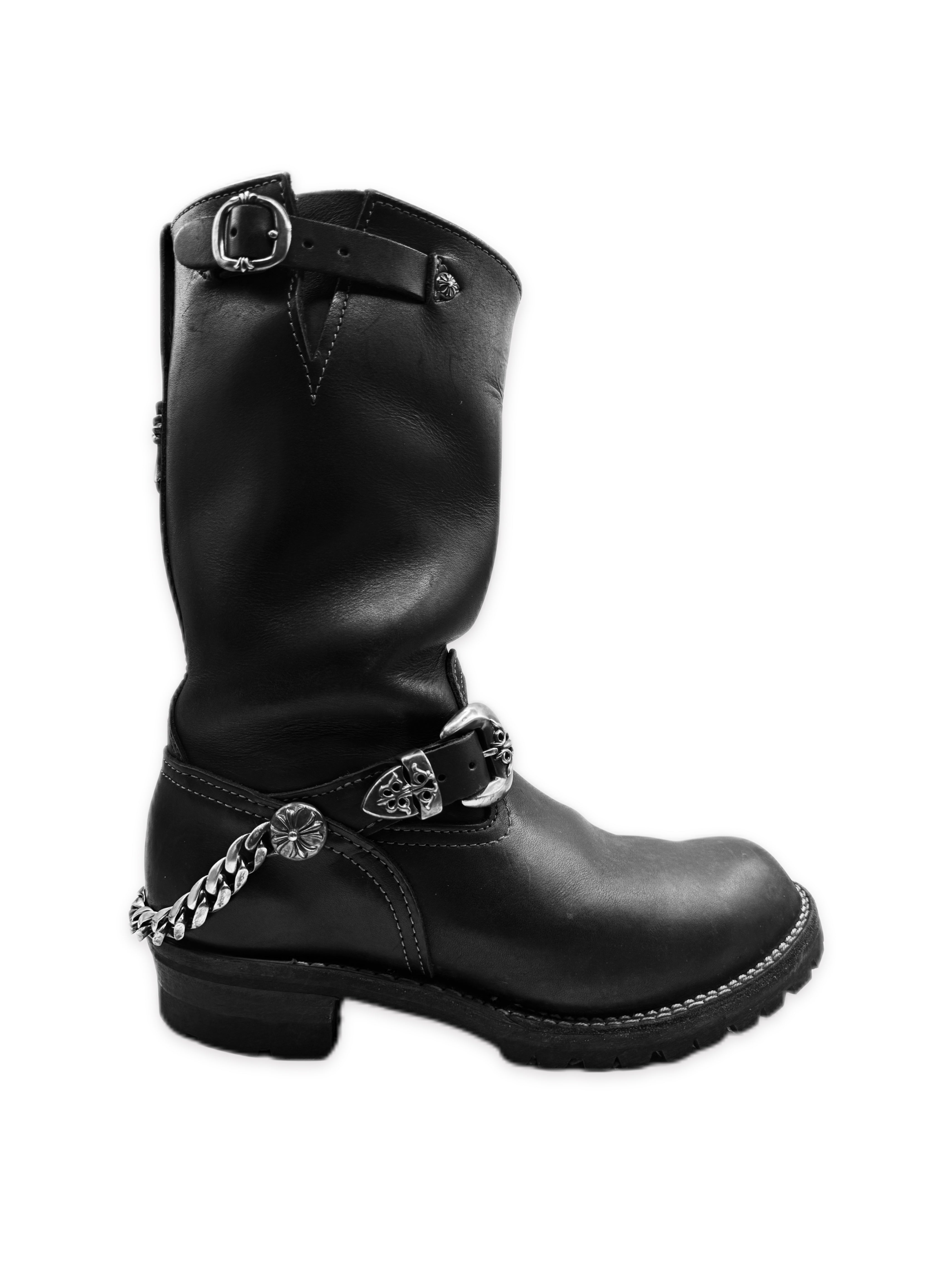 Chrome Hearts x Wesco 3 Piece Cuban Link Silver Cross Engineer Boots
