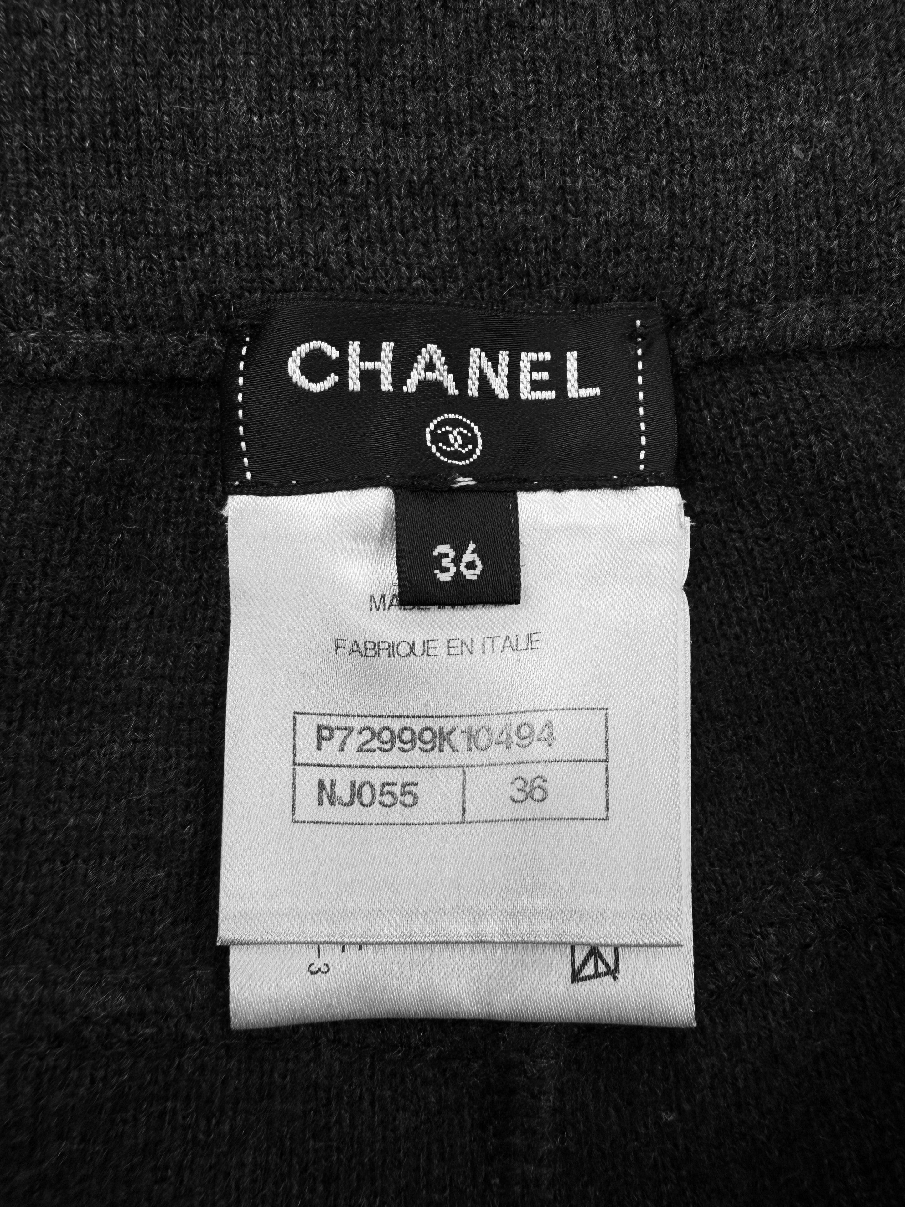 2022 Chanel Glitter CC Logo Cashmere Pants