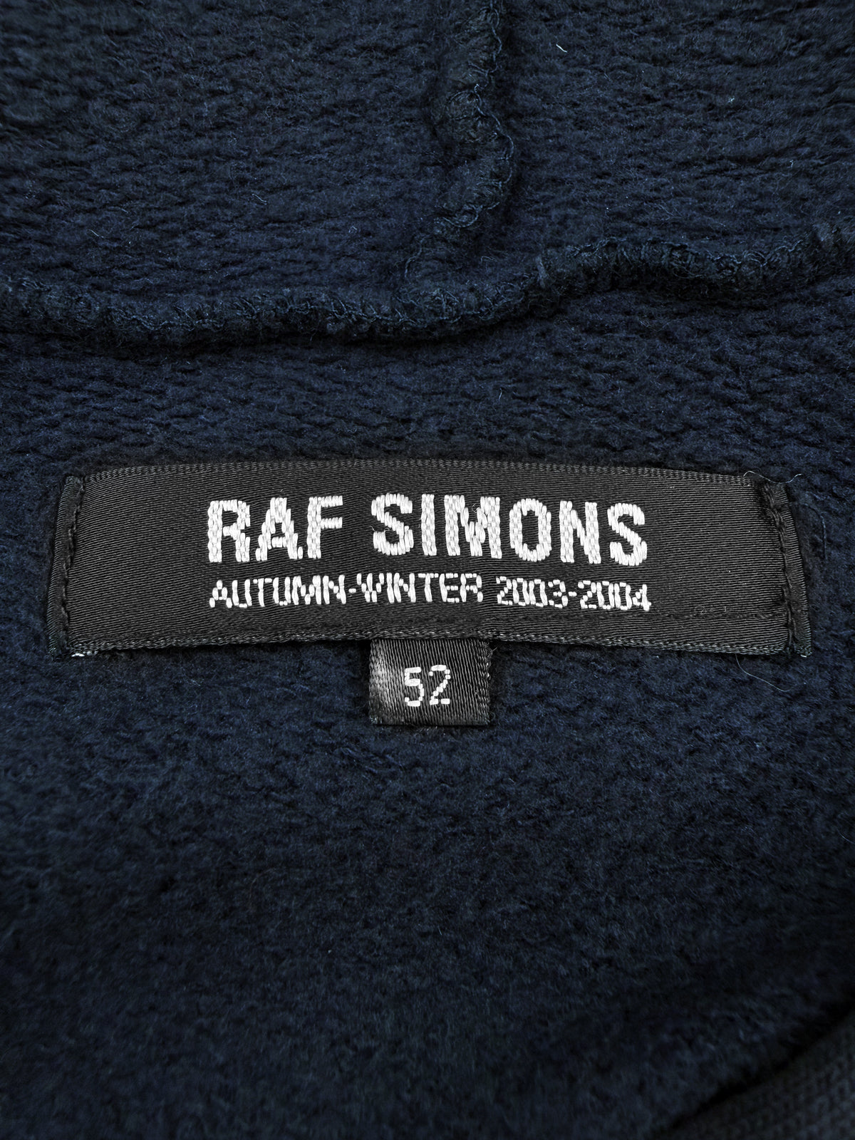 AW03 Raf Simons Closer ‘Technique’ Navy Raglan Oversized Hoodie