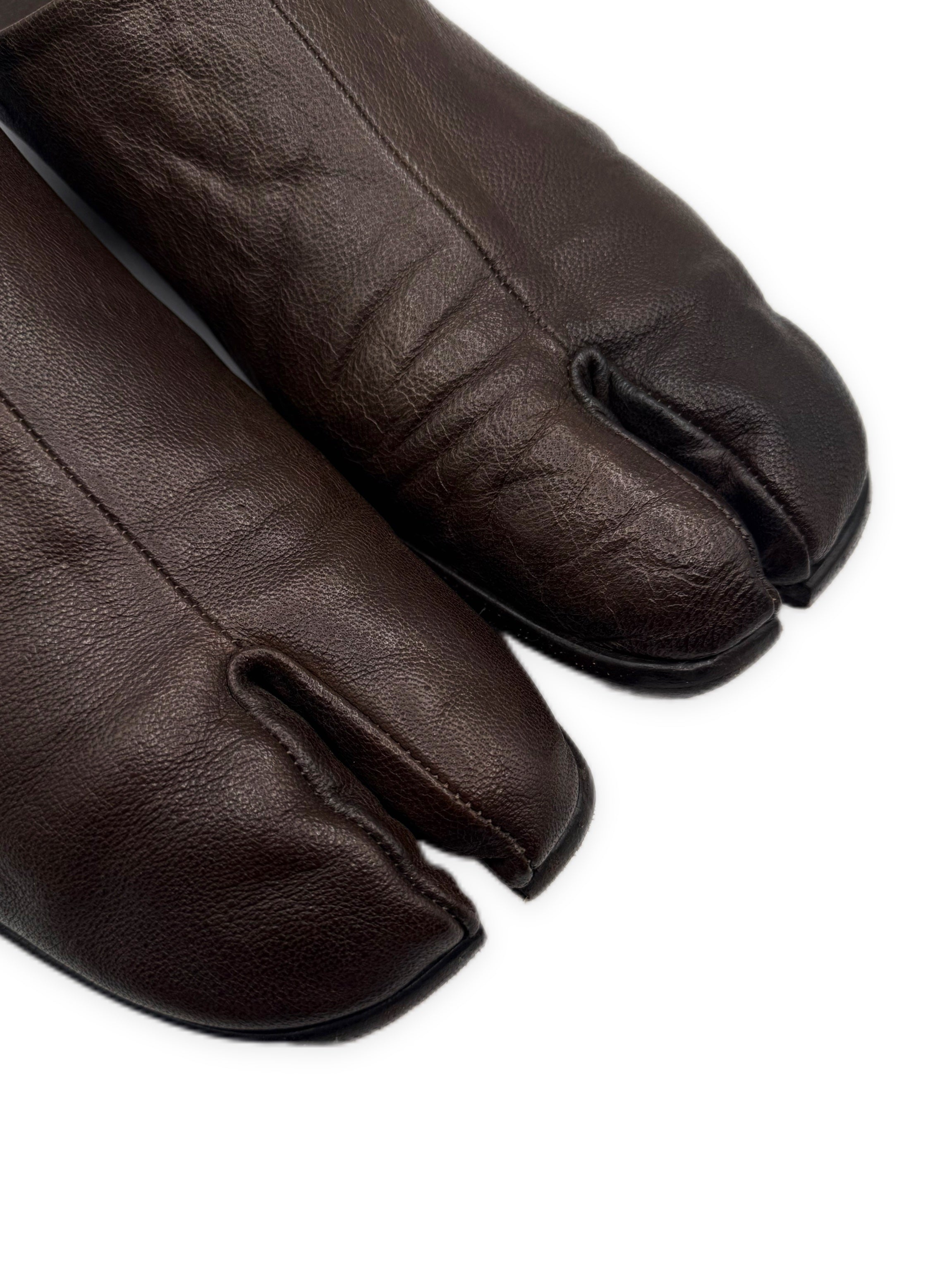 Maison Margiela Tabi Split Toe Brown Babouche Leather Loafer