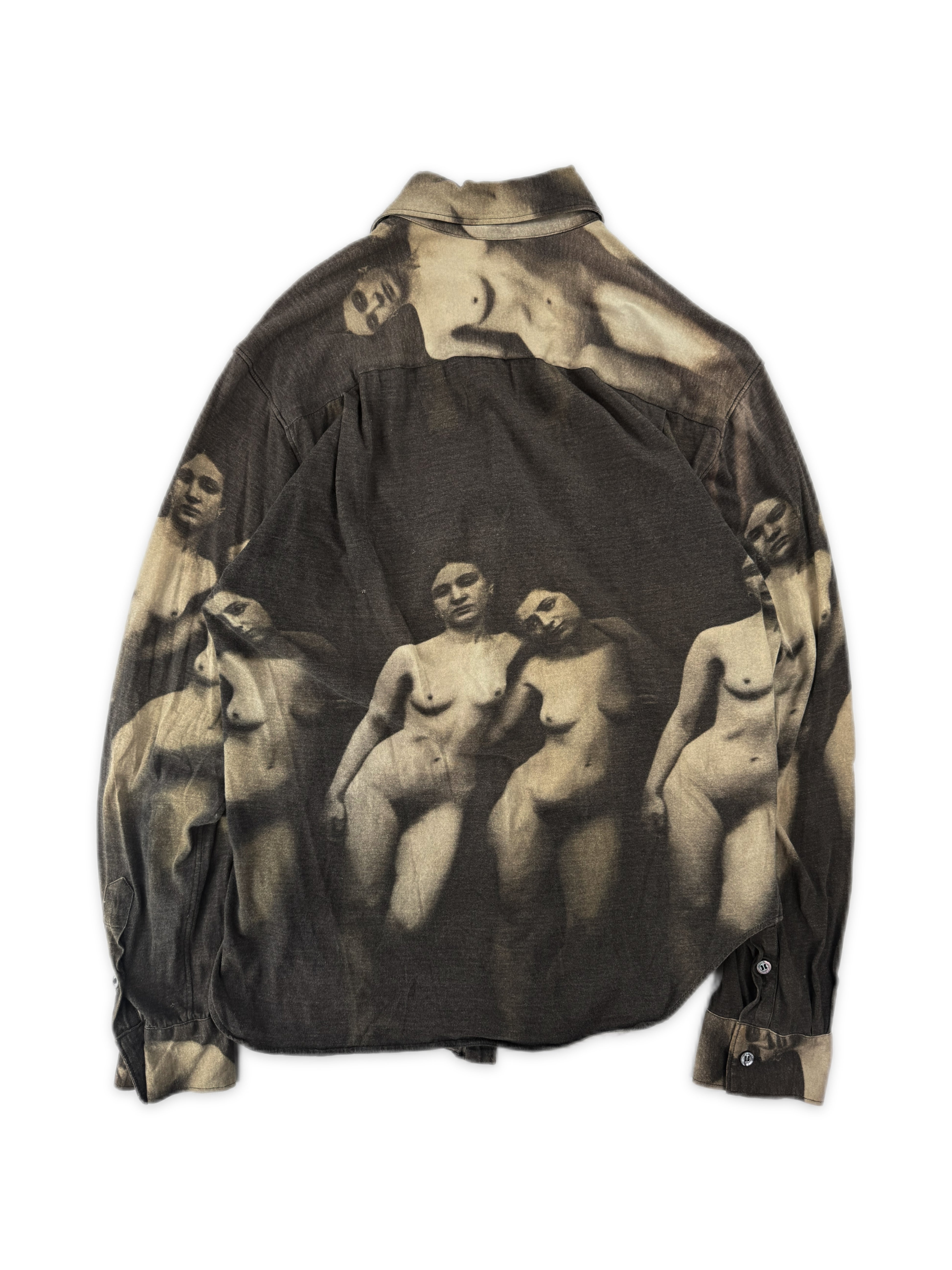 AW98 Alexander McQueen ‘Joan’ Naked Print Long Sleeve Shirt