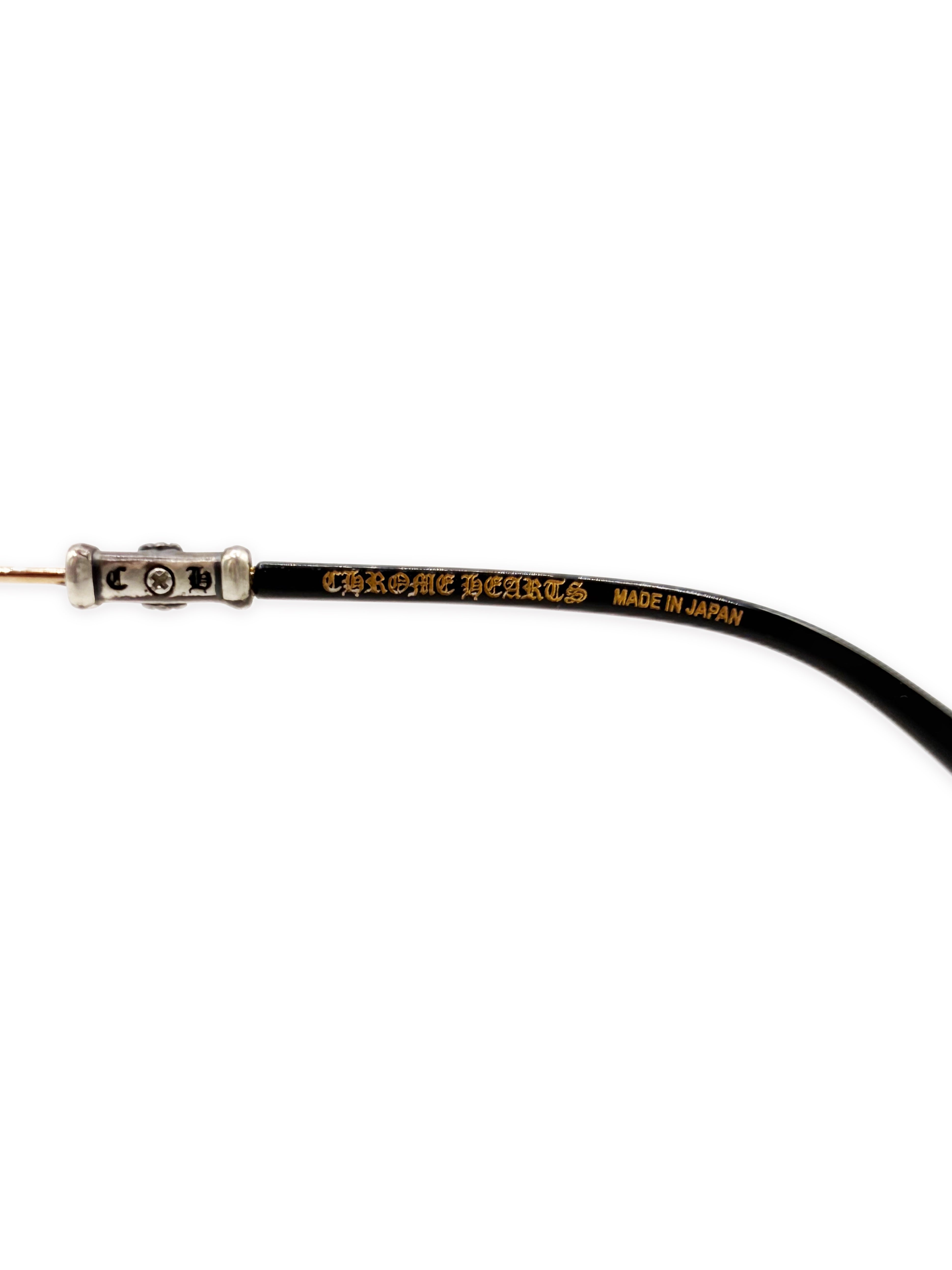 Chrome Hearts Bubba-A 18k Gold Plated Rimless Sunglasses