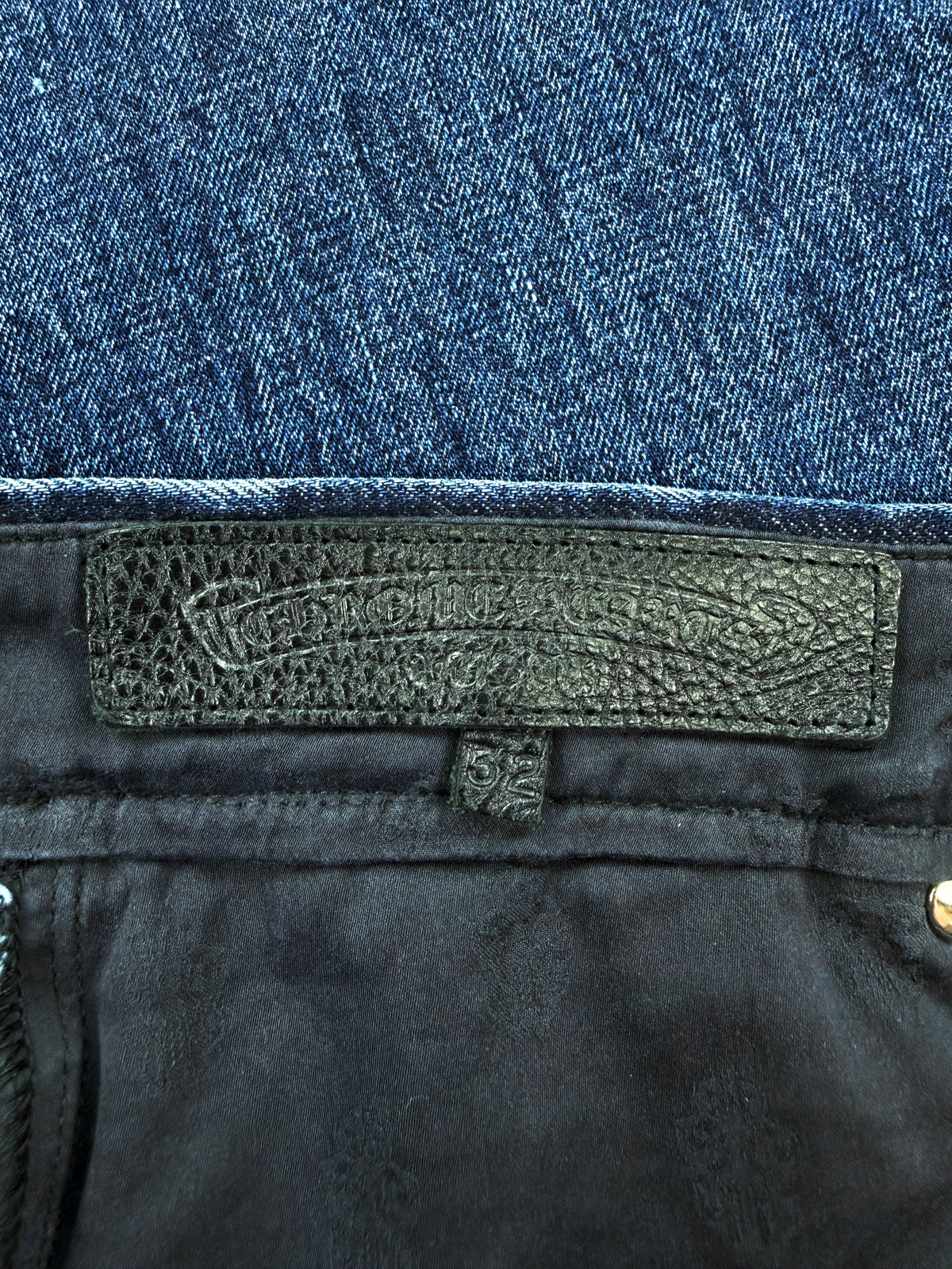 Chrome Hearts FU Cut Blue Wash Flared .925 Silver Denim Jeans