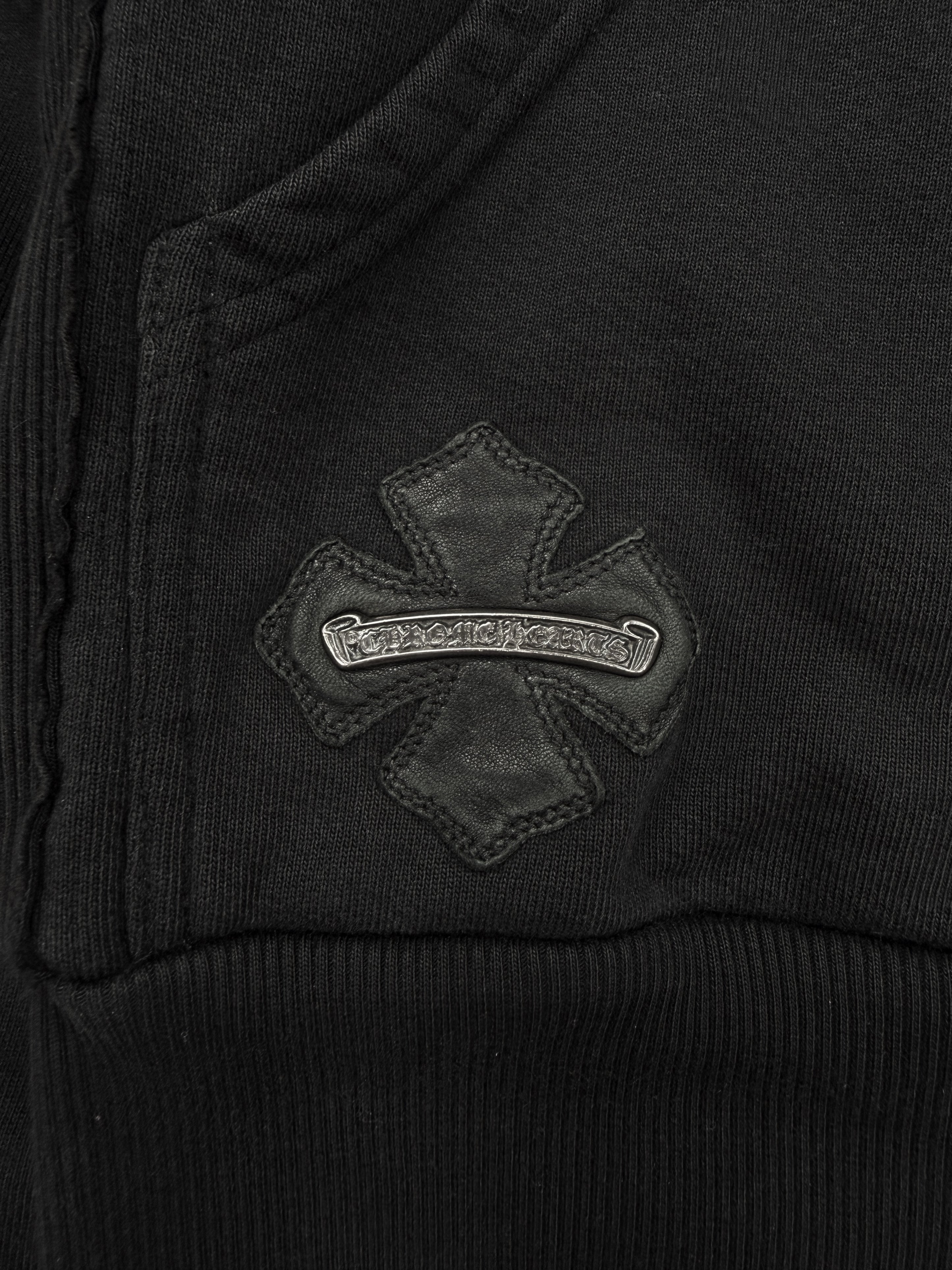 Chrome Hearts Horse Shoe Leather Plus Patch Zip Oversized Hoodie