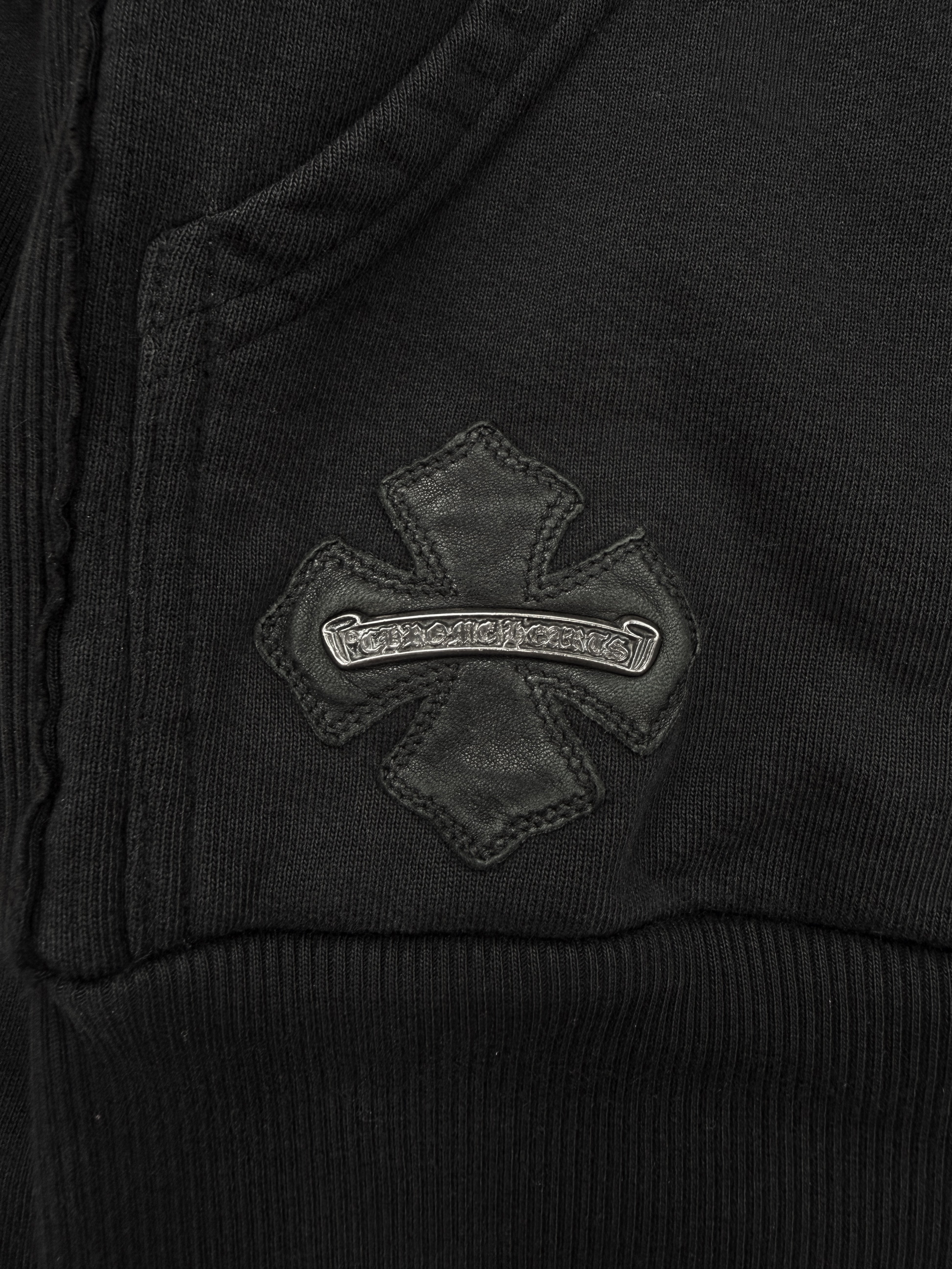 Chrome Hearts Horse Shoe Leather Plus Patch Zip Oversized Hoodie