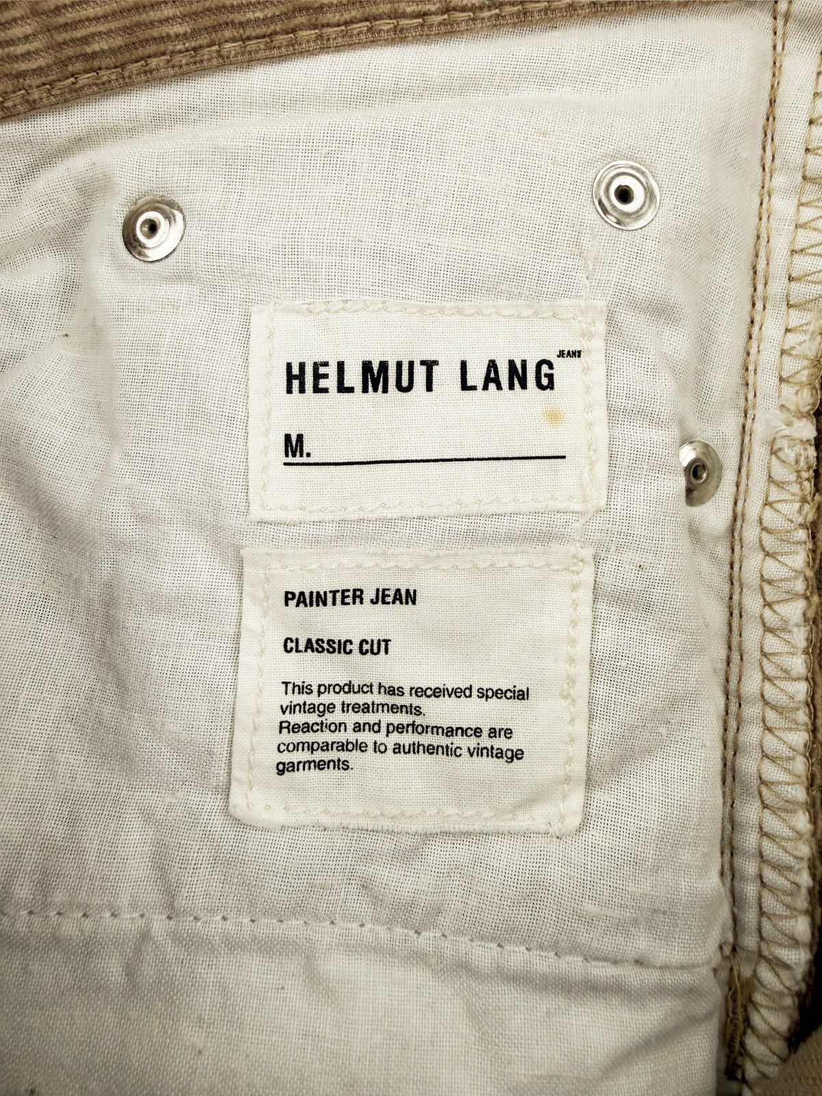 00s Helmut Lang Painter Corduroy Beige Boot Cut Pants