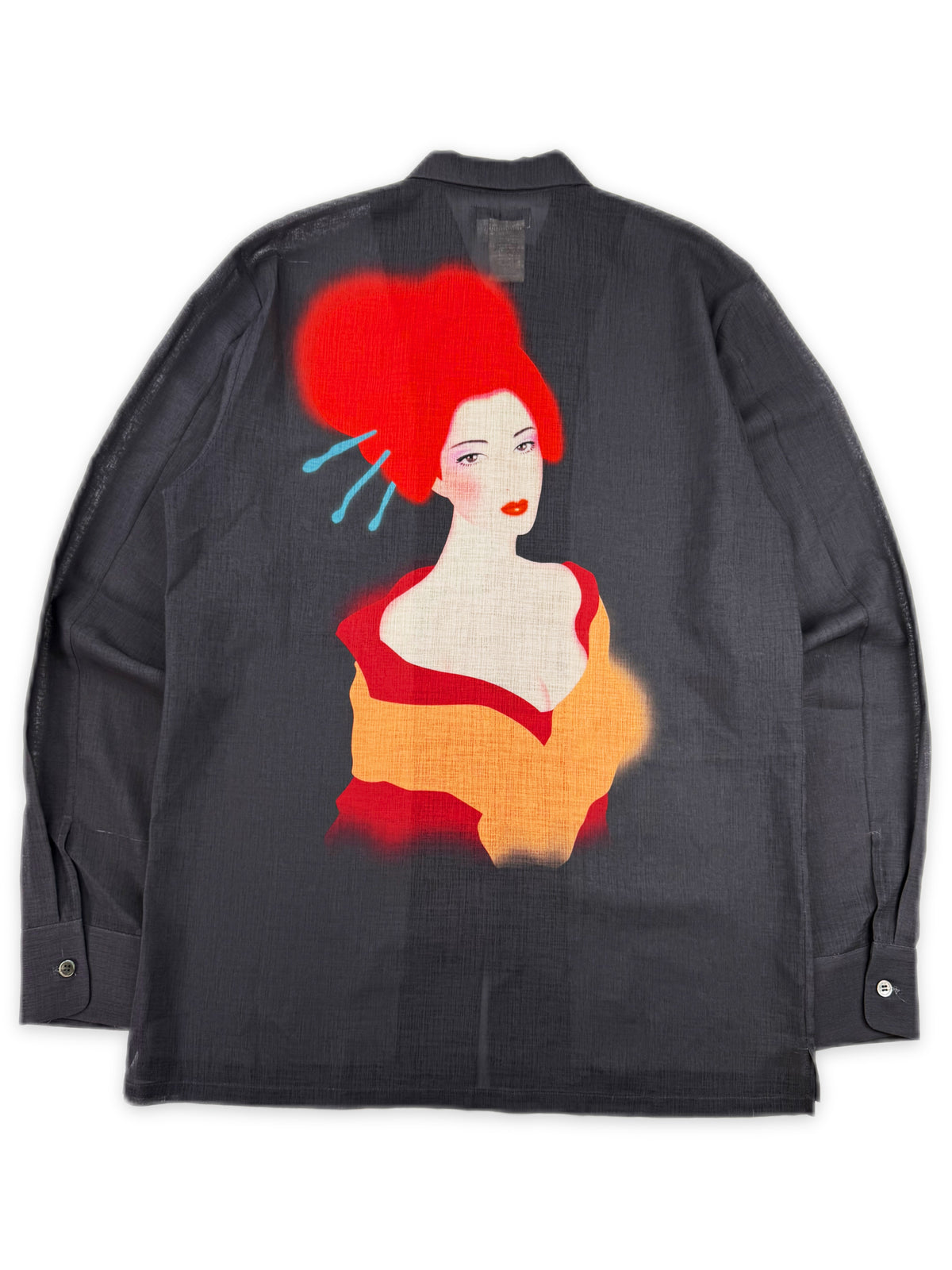 SS02 Yohji Yamamoto Pour Homme Saeko Tsuemura Pin Up Sheer Jacket