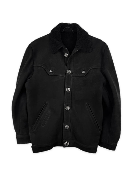 Chrome Hearts Shearling Lined Black Suede Talon Jacket