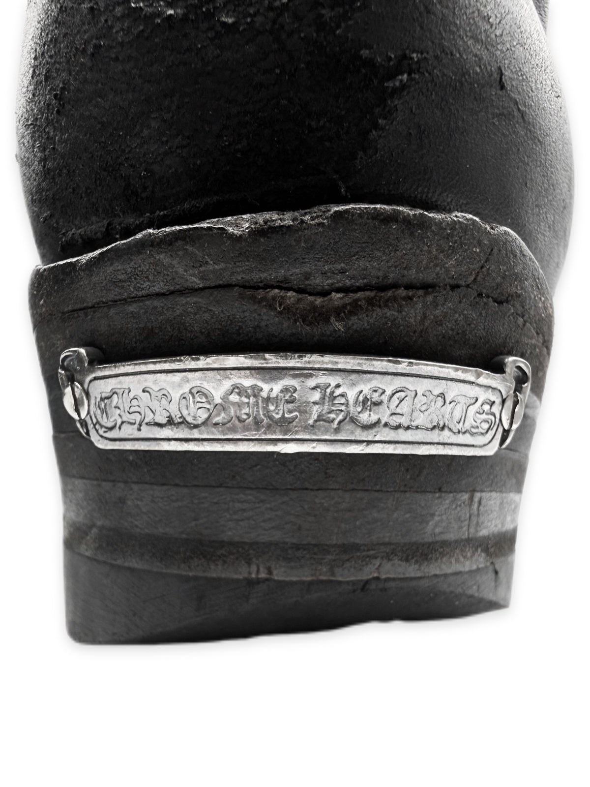 Chrome Hearts x Wesco Engineer Triple Gunslinger Black Leather Boots
