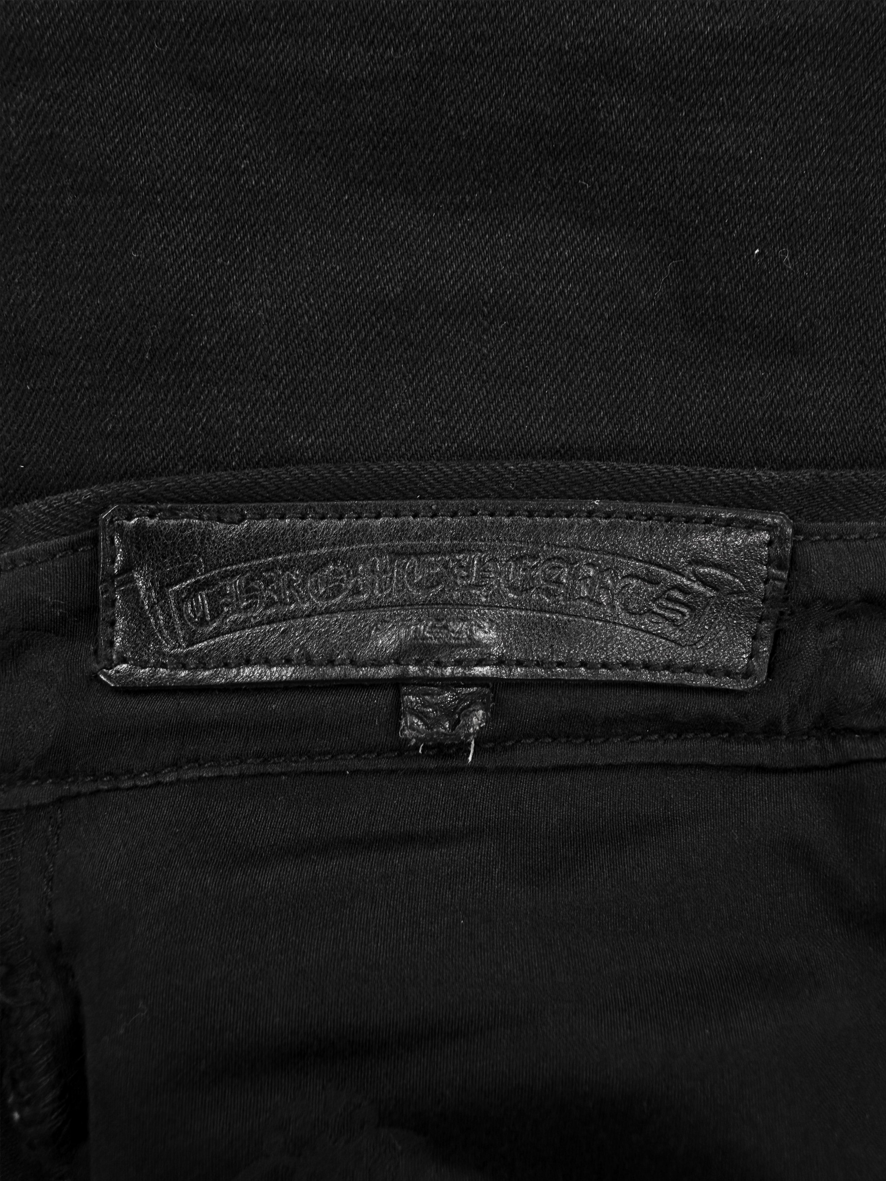 Chrome Hearts RS Cut Flared Long .925 Silver Black Denim Jeans
