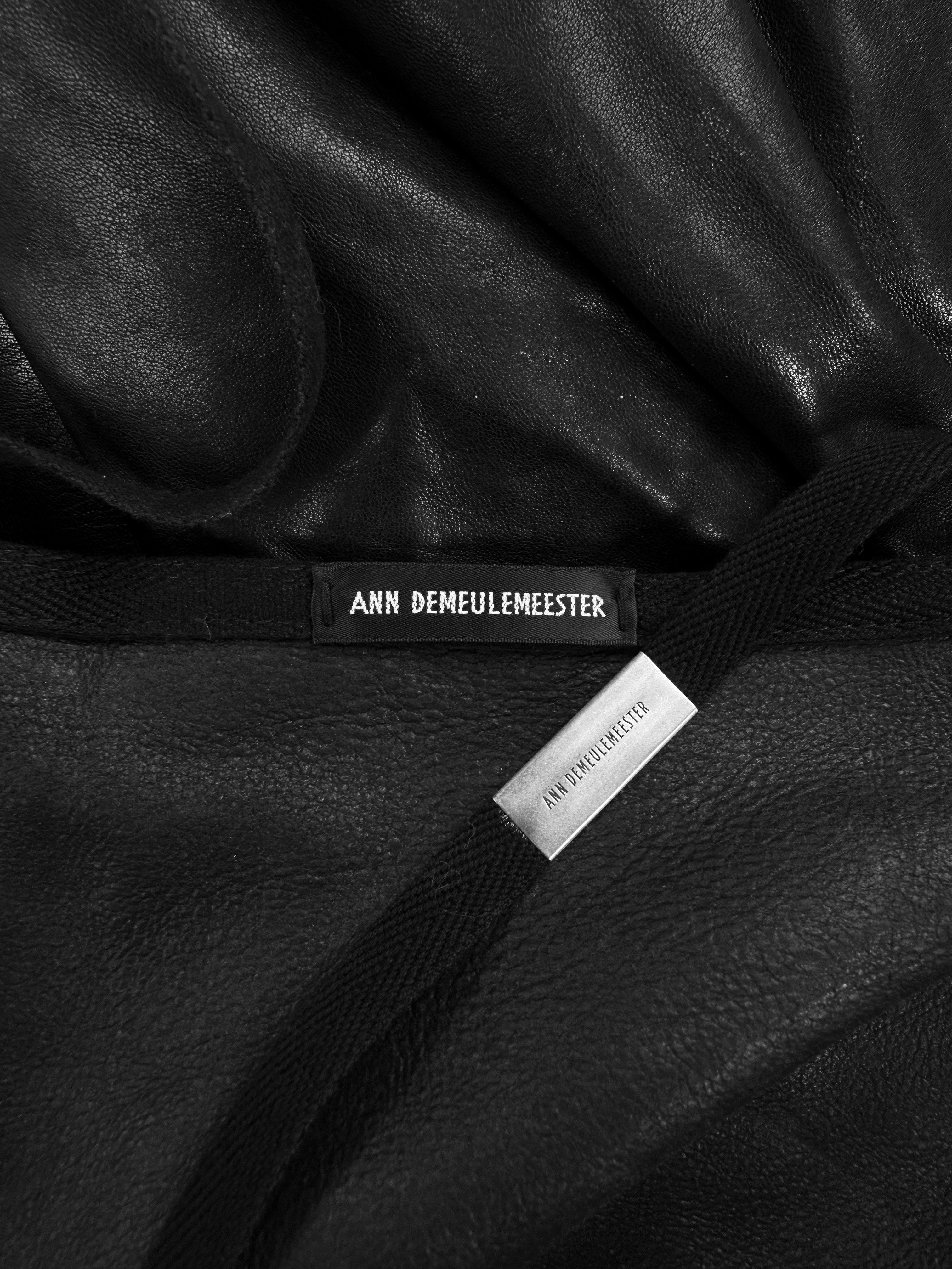 Ann Demeulemeester Black Leather Laced Kilt / Skirt