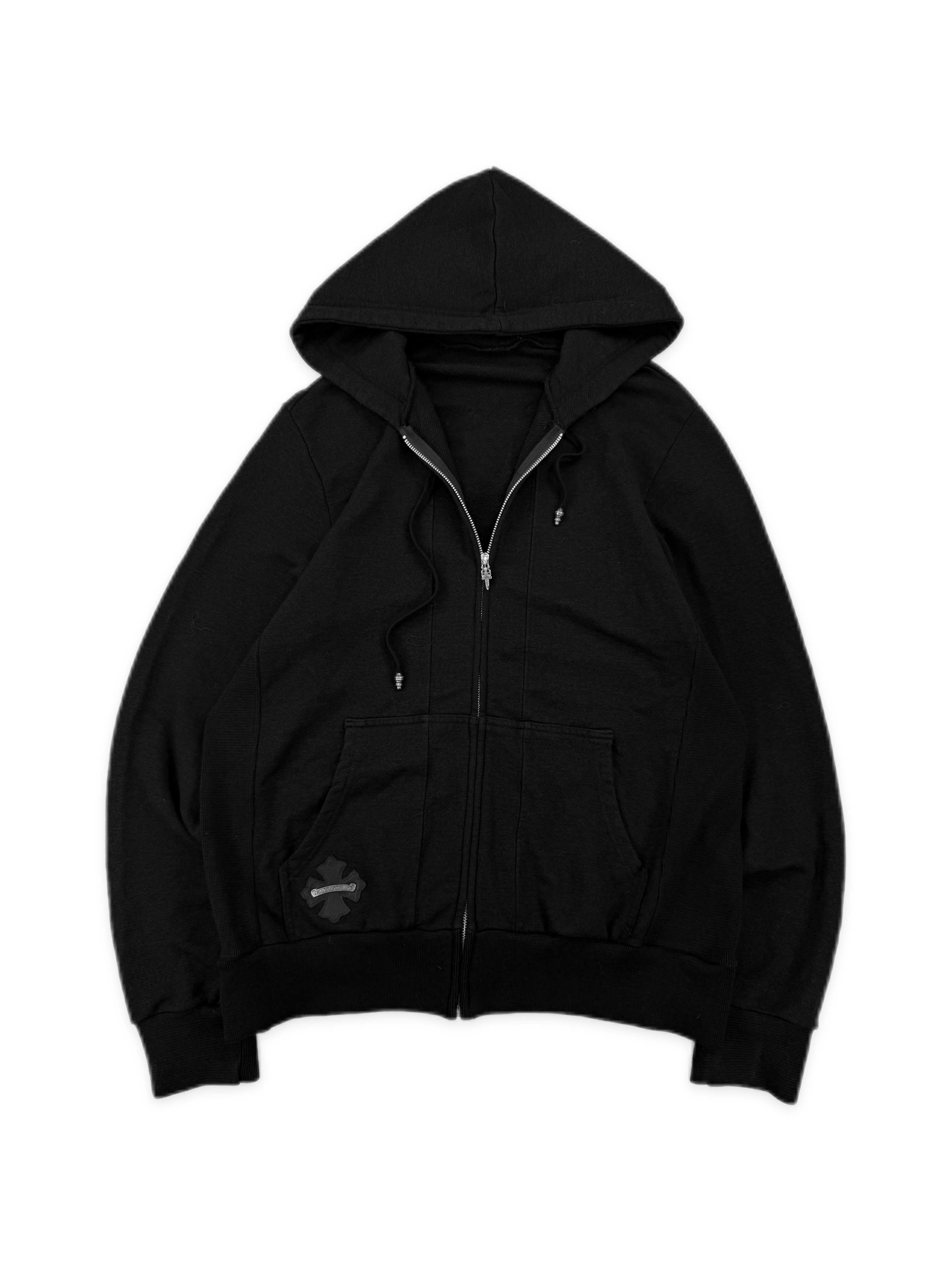 Chrome Hearts Horse Shoe Leather Plus Patch Zip Up Hoodie