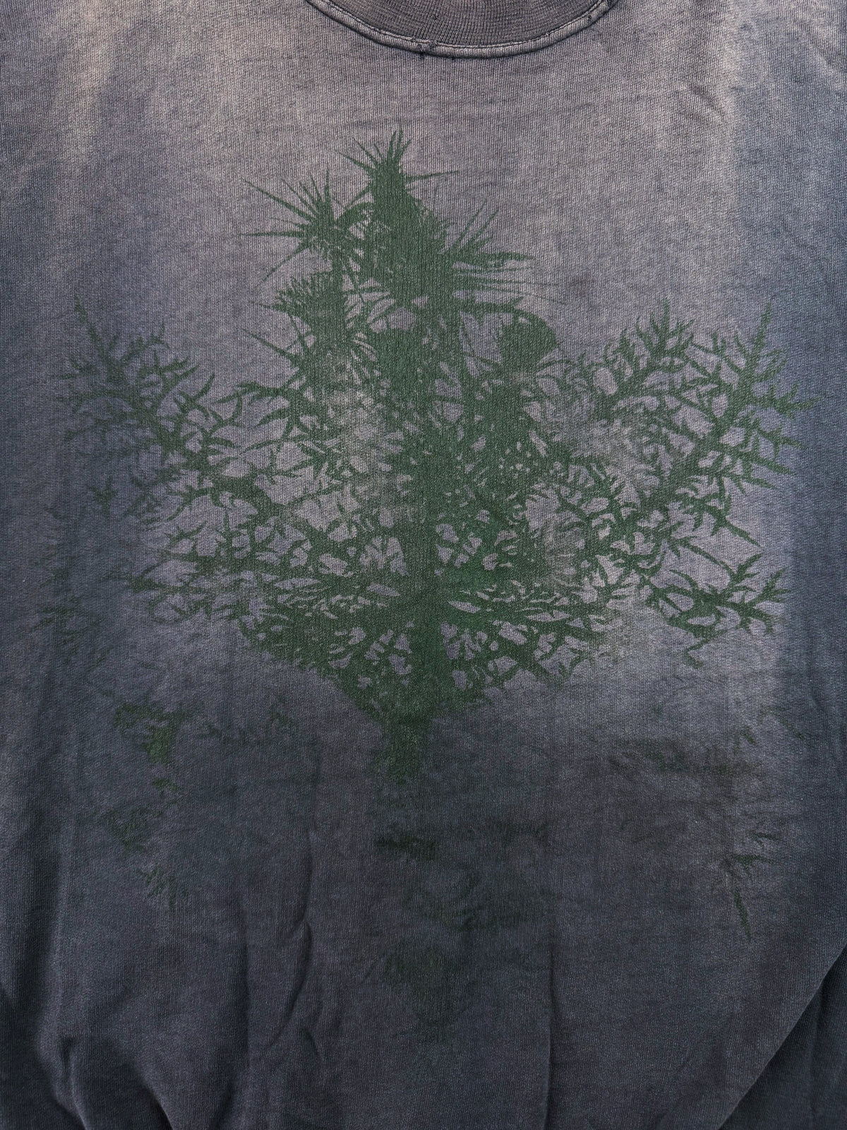 AW02 Raf Simons ‘Thorns’ Virginia Creeper Raglan Sun Faded Navy Blue Crewneck