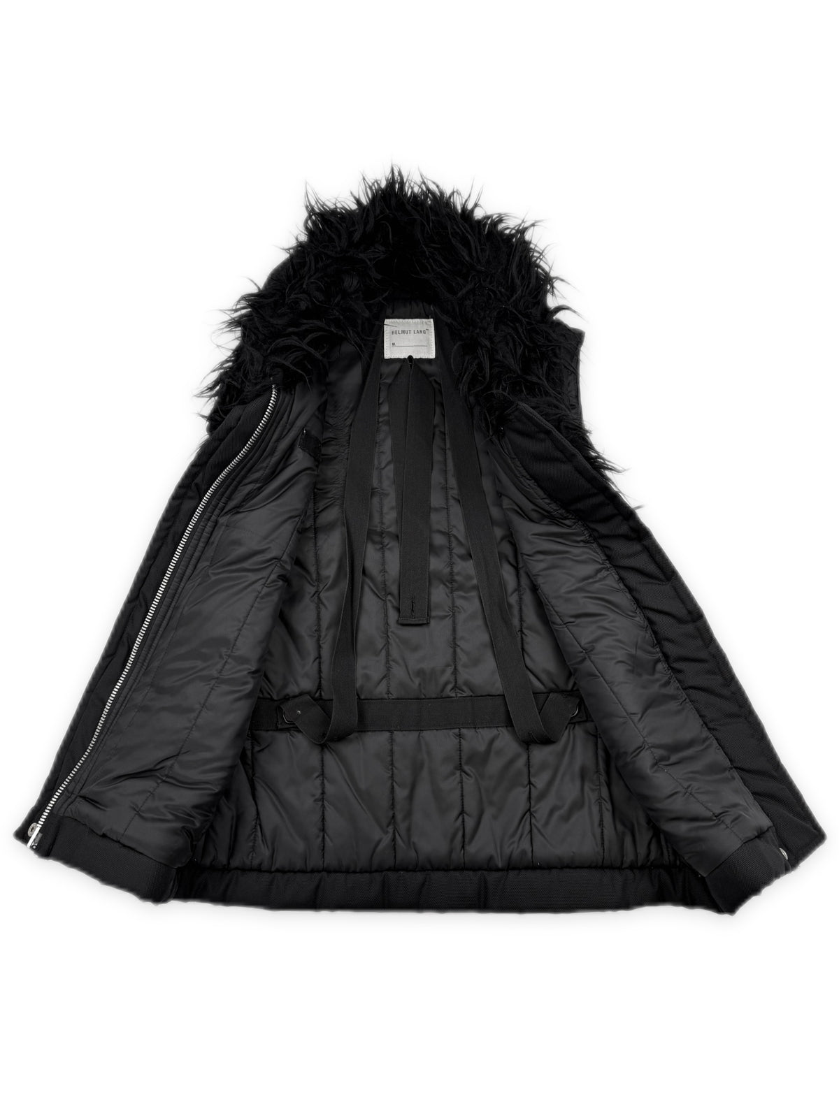 AW99 Helmut Lang Ballistic Astro Fur Black Nylon Bondage Vest