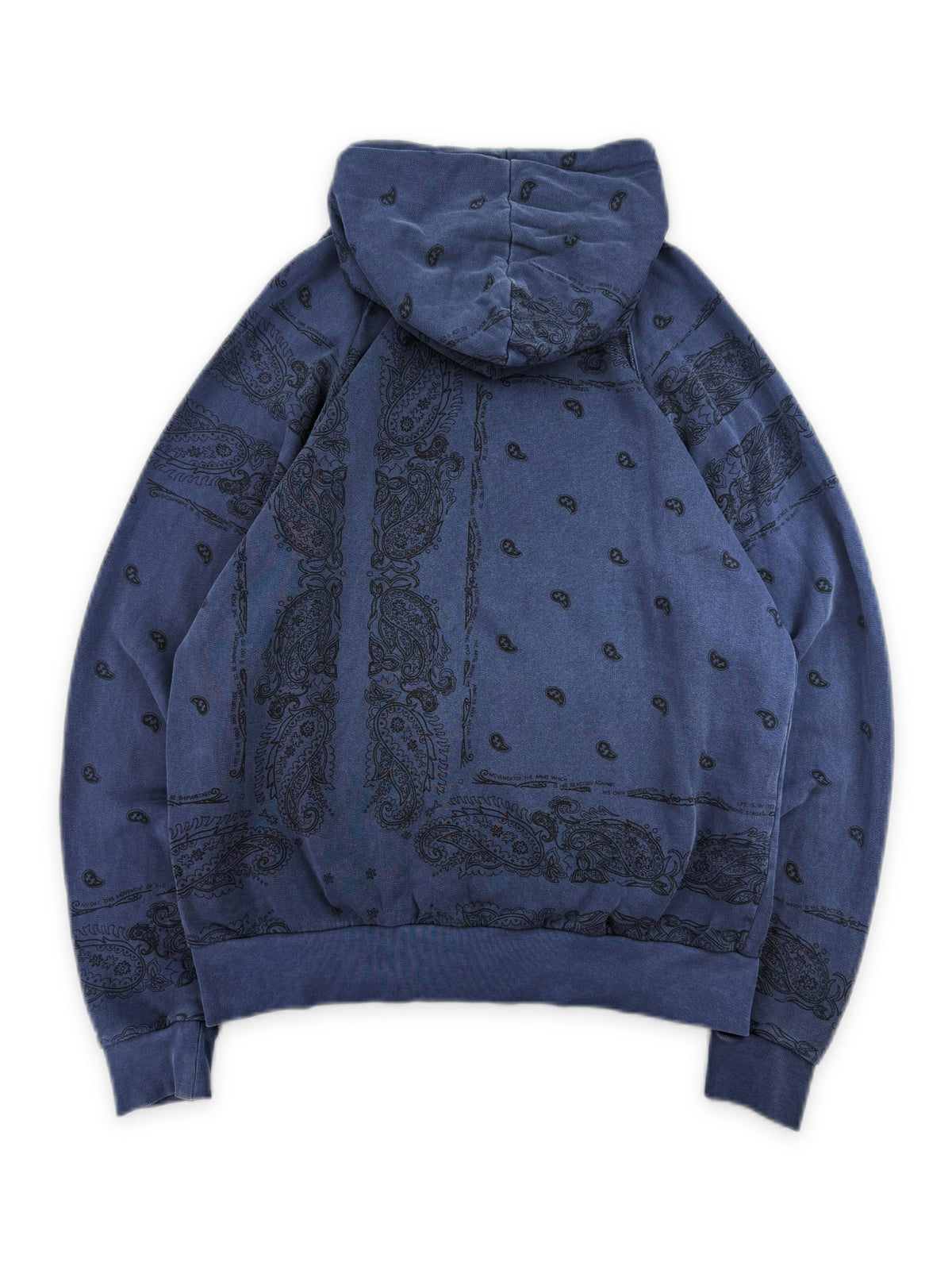 AW04 Raf Simons Waves Shipwreck Navy Blue Paisley Hoodie