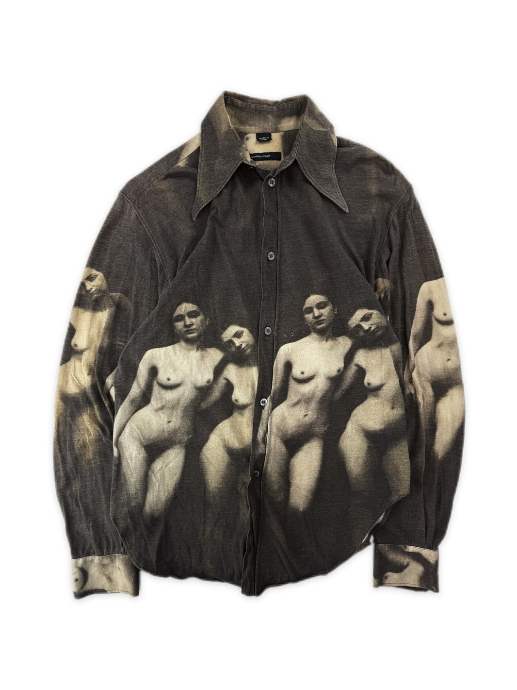 AW98 Alexander McQueen ‘Joan’ Naked Print Long Sleeve Shirt
