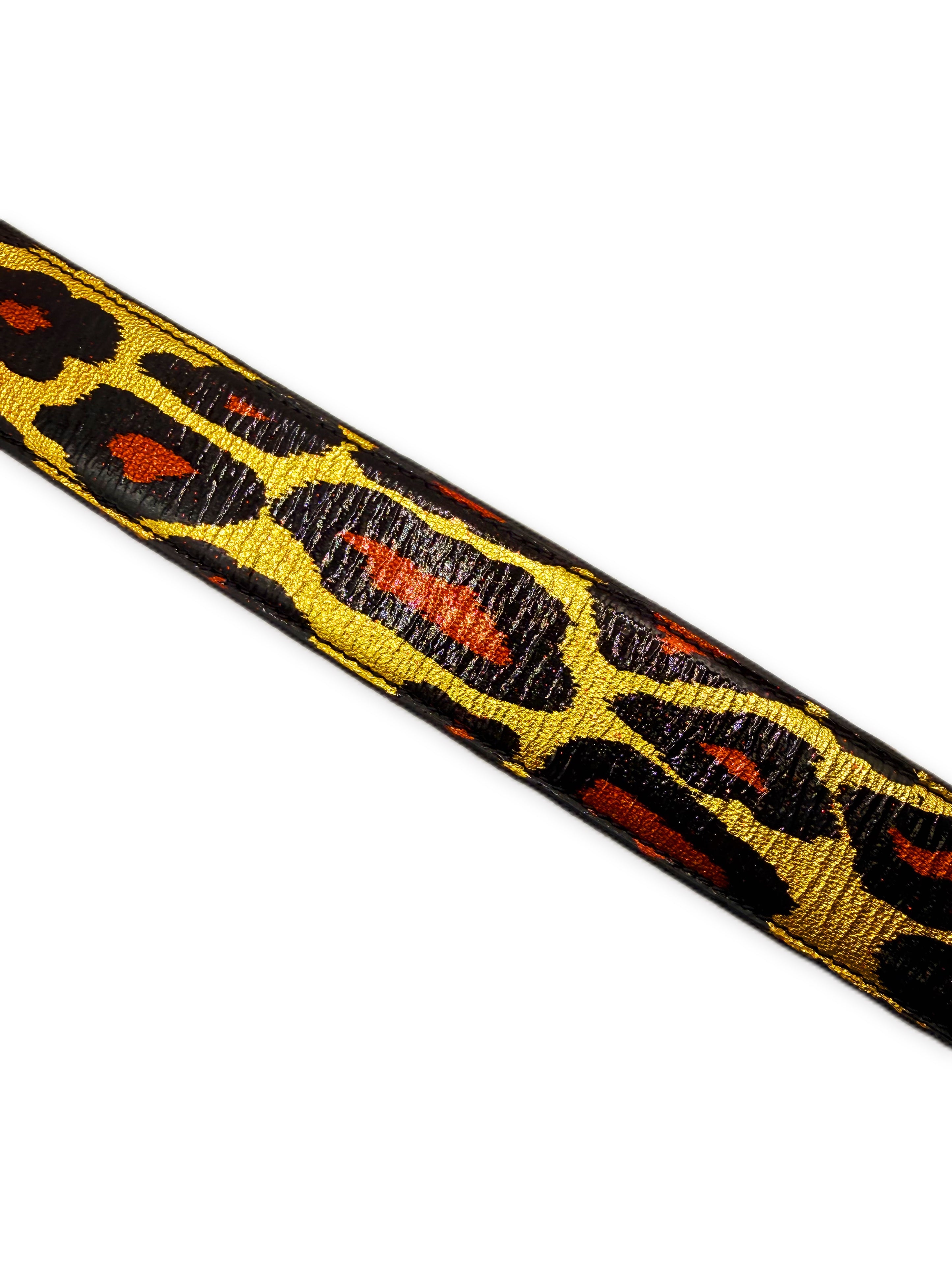 Chrome Hearts Leopard Painted Roller .925 Silver Leather Belt