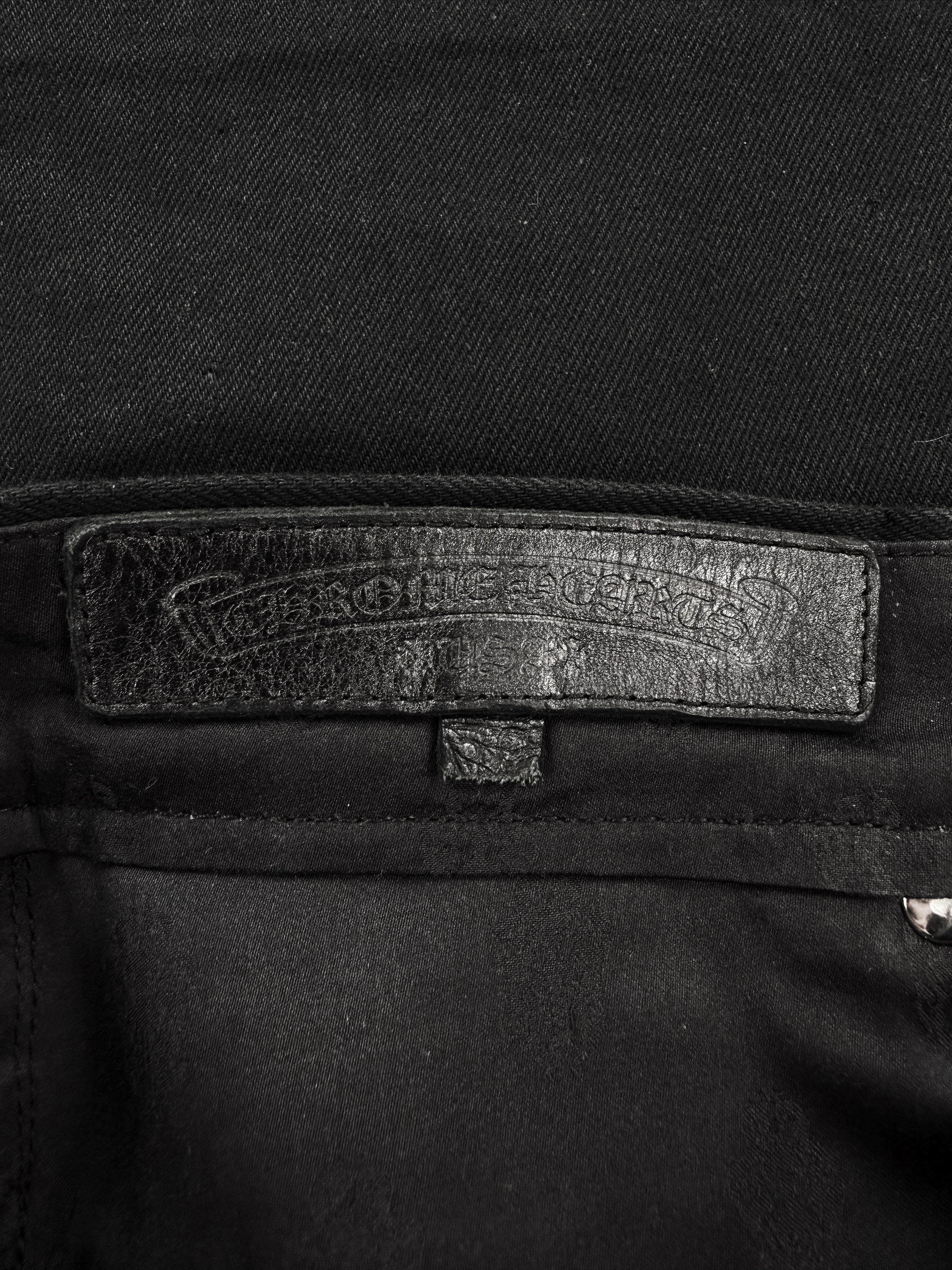Chrome Hearts RS Cut Flared Long Black Denim Jeans