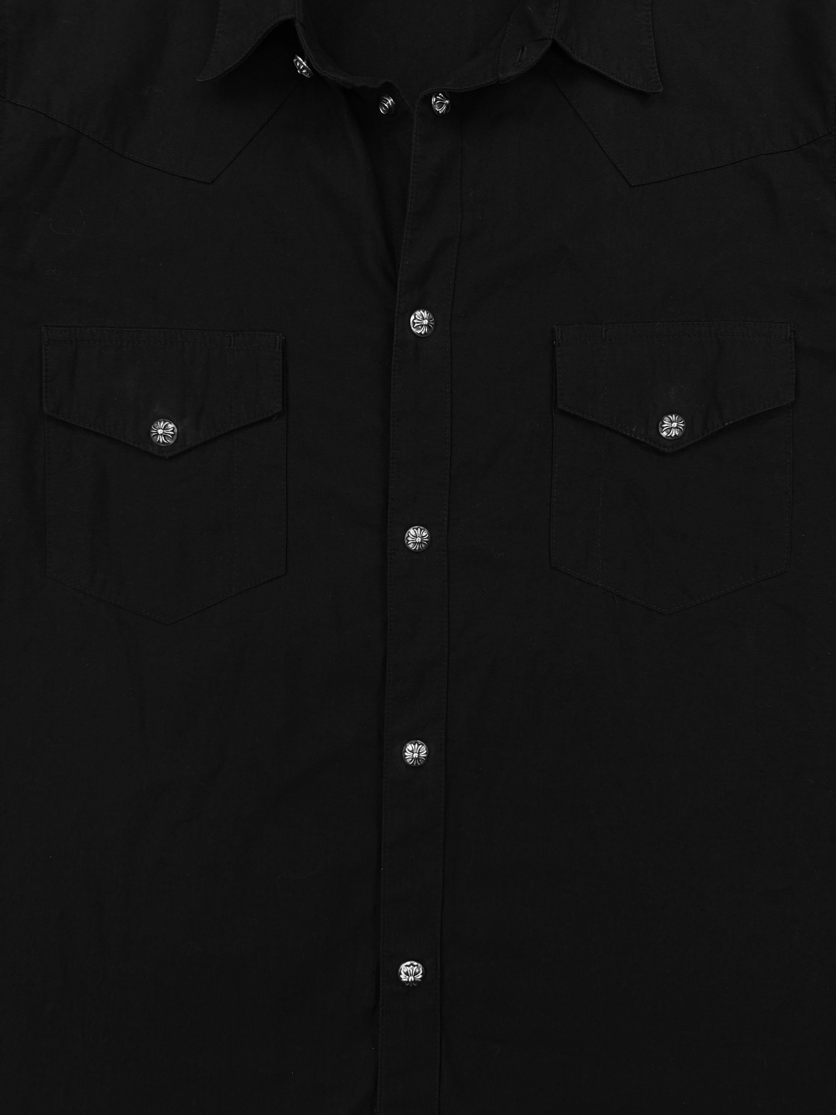 Chrome Hearts Western .925 Black Button Up Long Sleeve Shirt